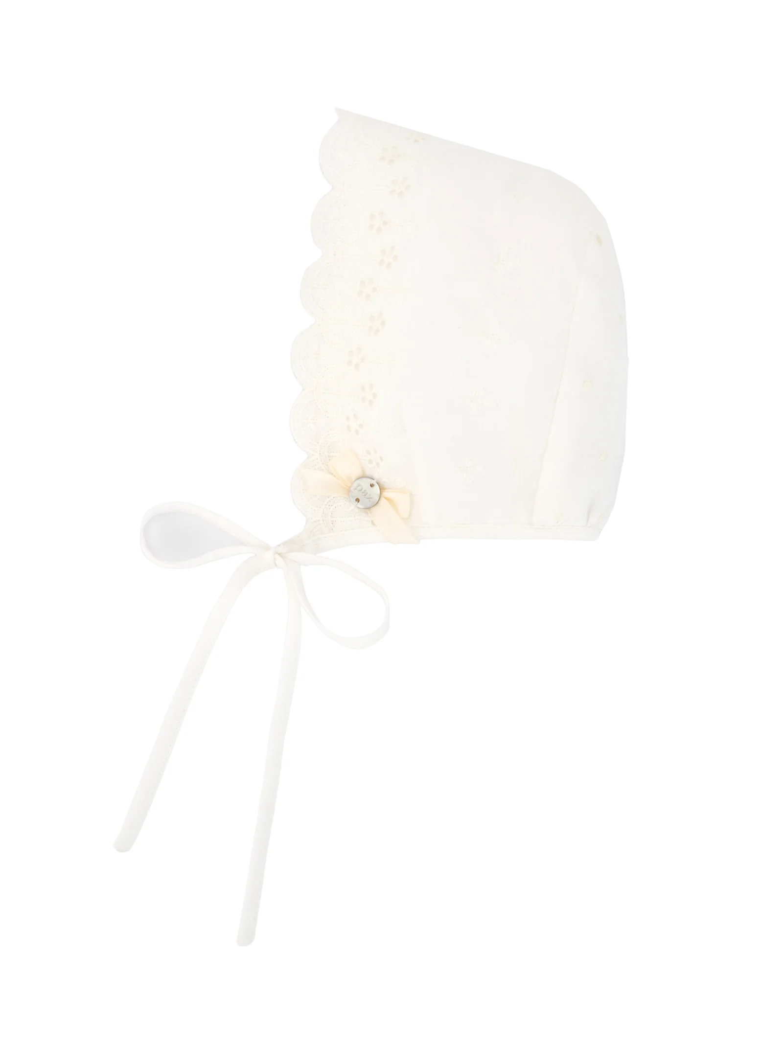 Cappello Paz Rodriguez bianco con ricami floreali e bordo smerlato - Image 2