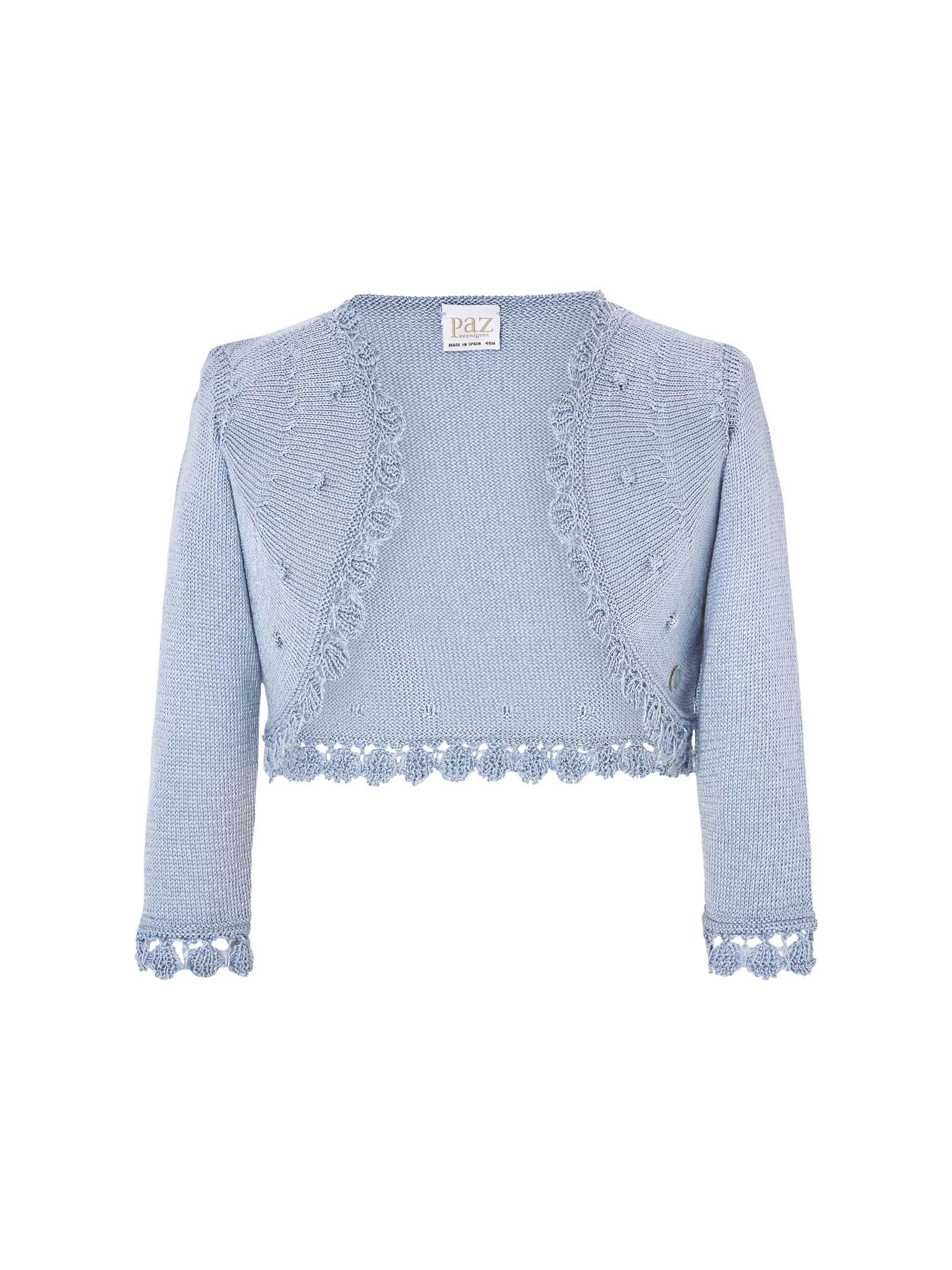 Coprispalle azzurro polvere in filo