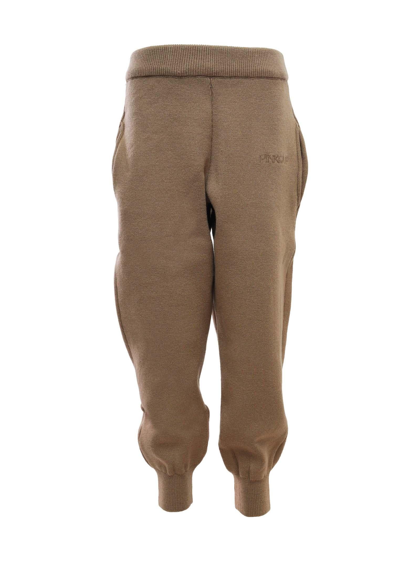 Pantalone in maglia a coste biscotto