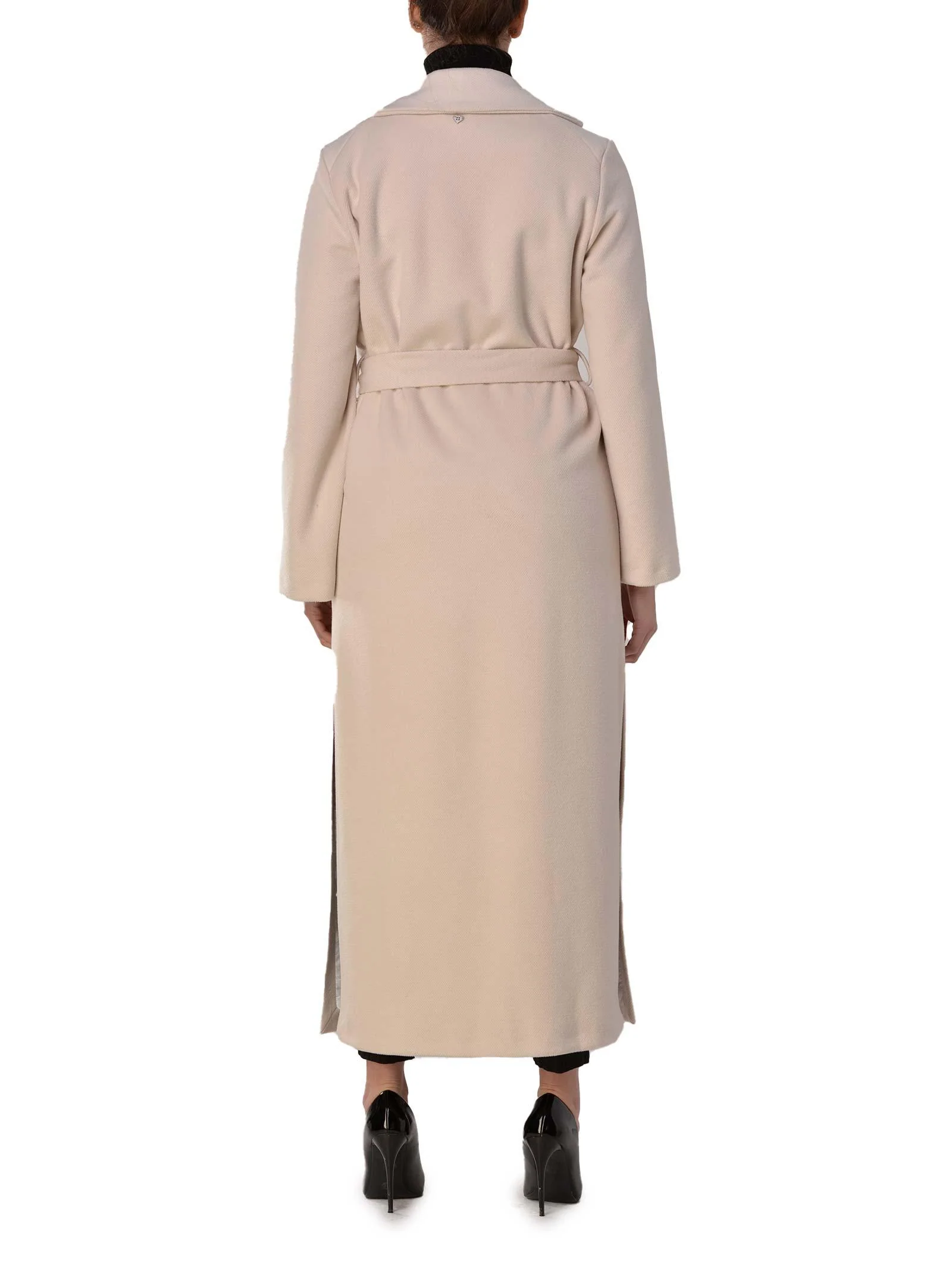 Cappotto lungo beige con spacchi - Image 3