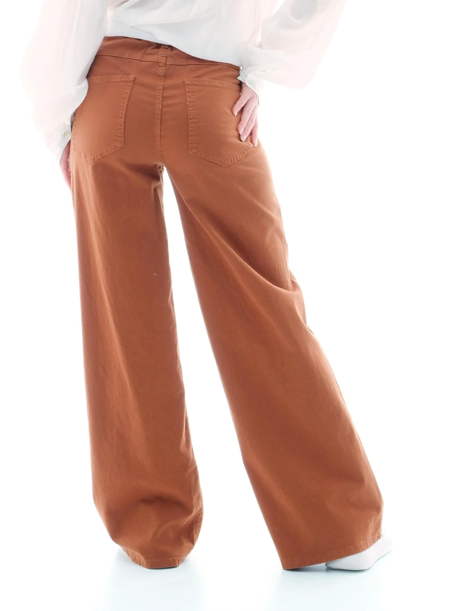 Jeans a zampa Please tabacco con cinturino - Image 3