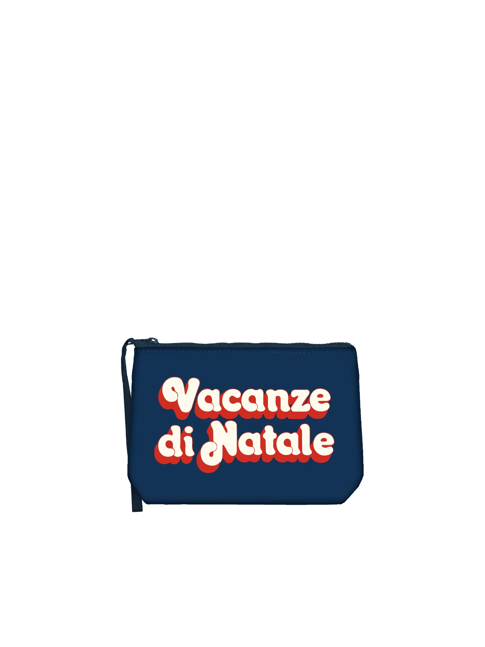 Pochette Aline "Apres Girl Glass 10" Saint Barth blu con stampa "Vacanze di Natale"