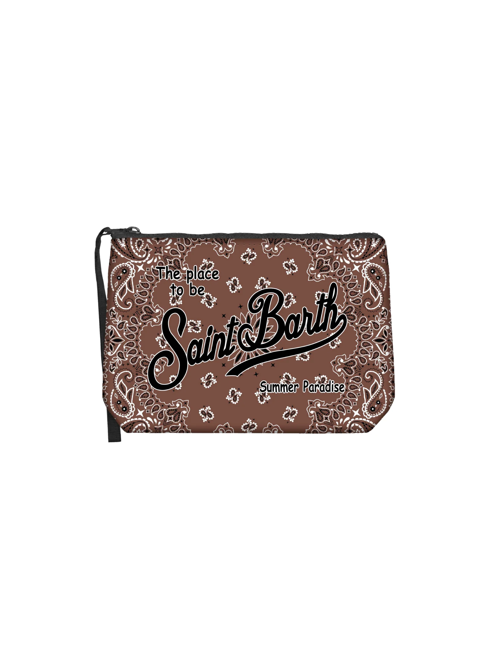 Pochette "Aline Bandanna Round 18" Saint Barth marrone