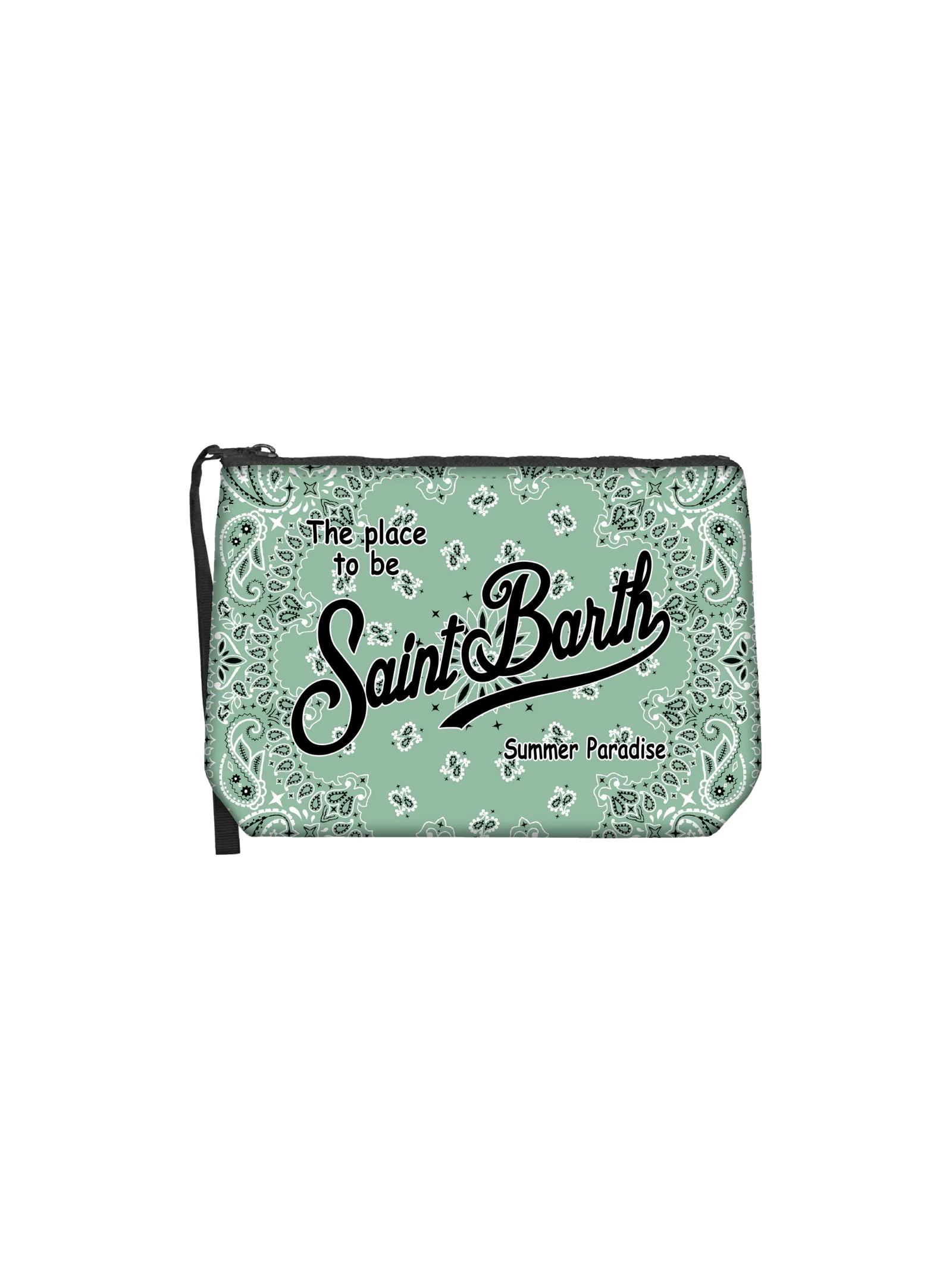 Pochette "Aline Bandanna Round 53" Saint Barth verde acqua