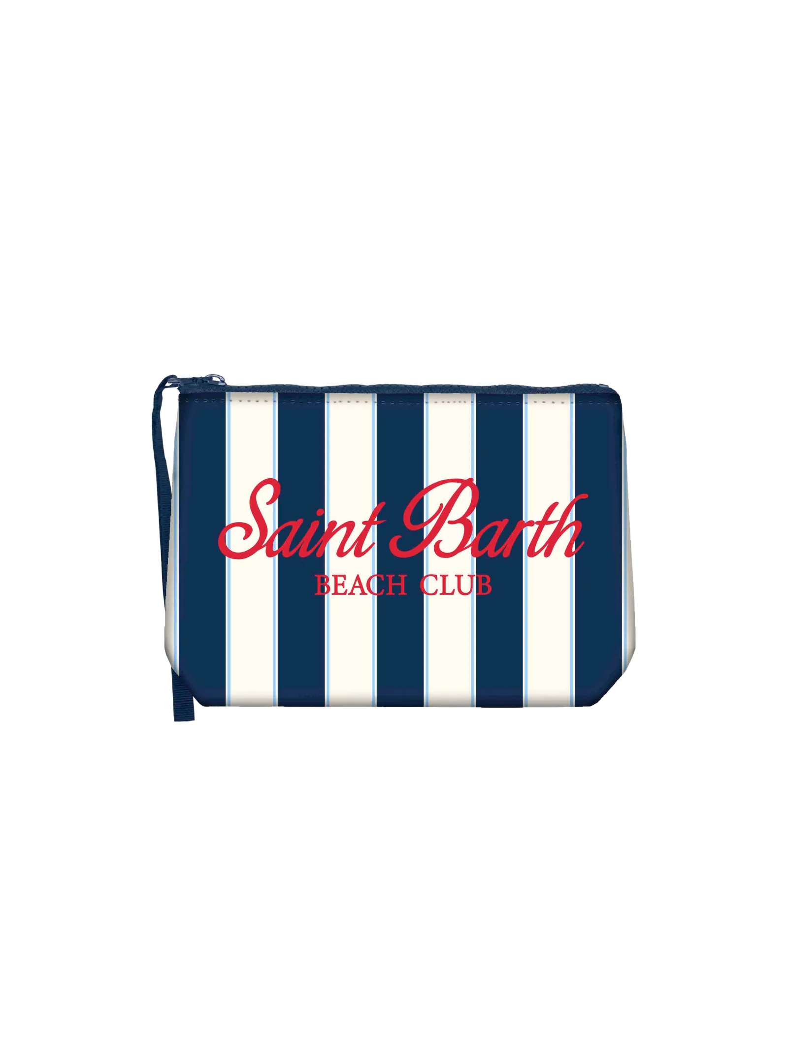 Pochette "Aline Beach Stripes 6131" Saint Barth bianco e blu