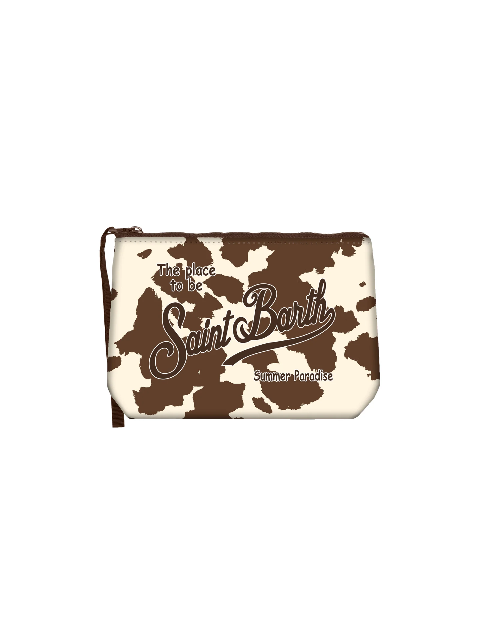 Pochette "Aline Cow West 1018" Saint Barth bianco e marrone