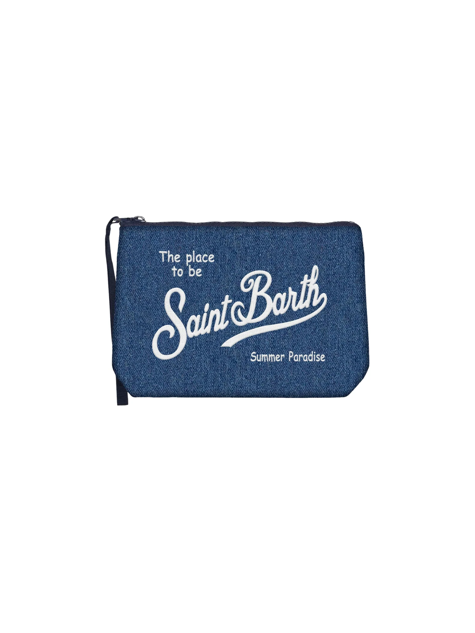 Pochette "Aline Denim Emb" Saint Barth blu