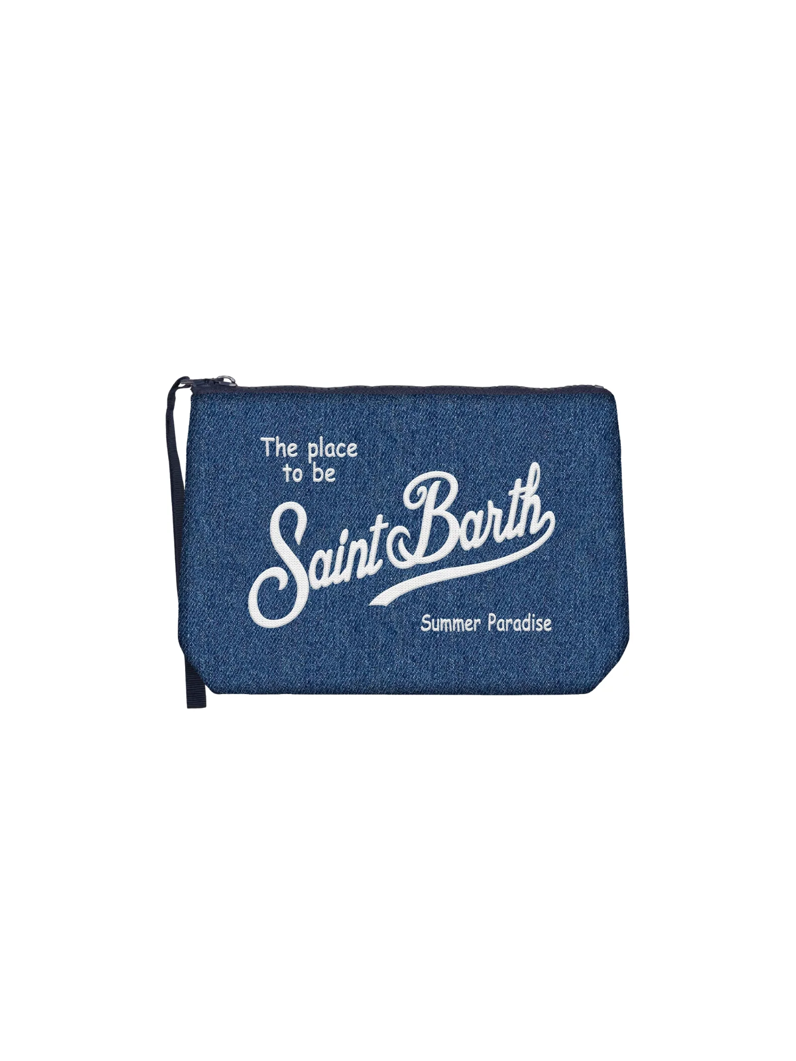 Pochette "Aline Denim Emb" Saint Barth blu