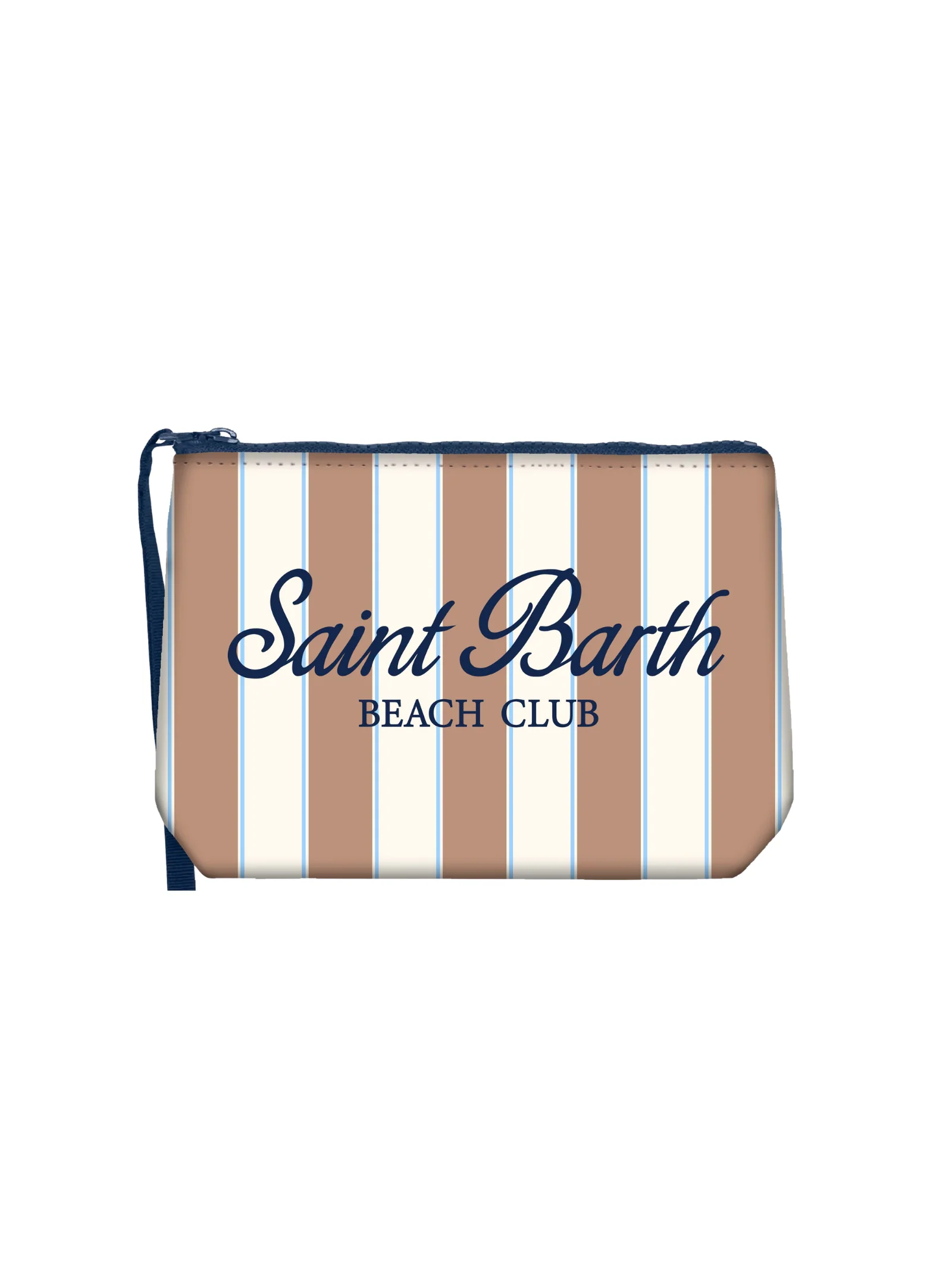 Pochette "Beach Stripes 1931" Saint Barth a righe bianco e marrone