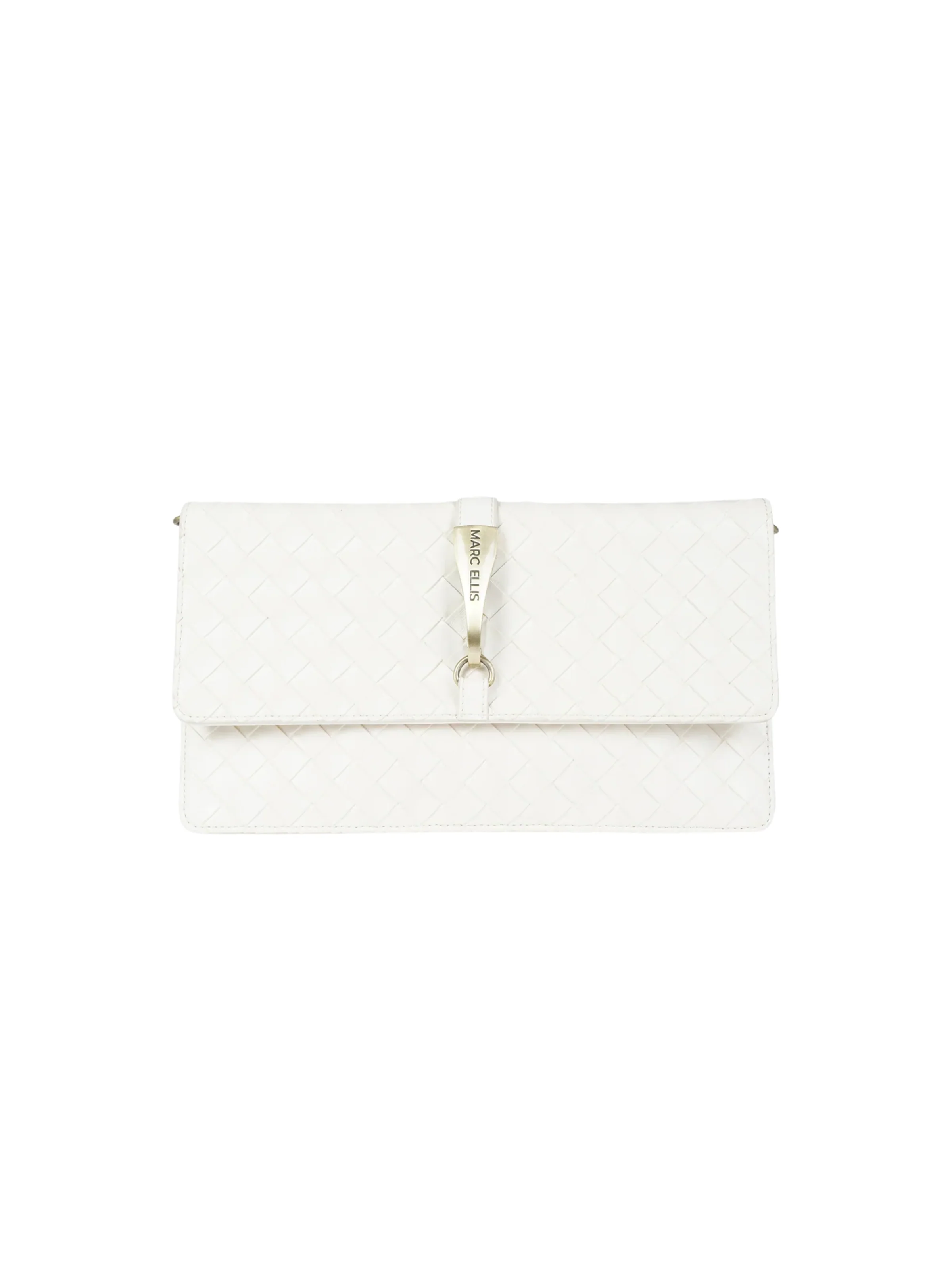 Pochette "Chloe Plait" Marc Ellis bianco latte