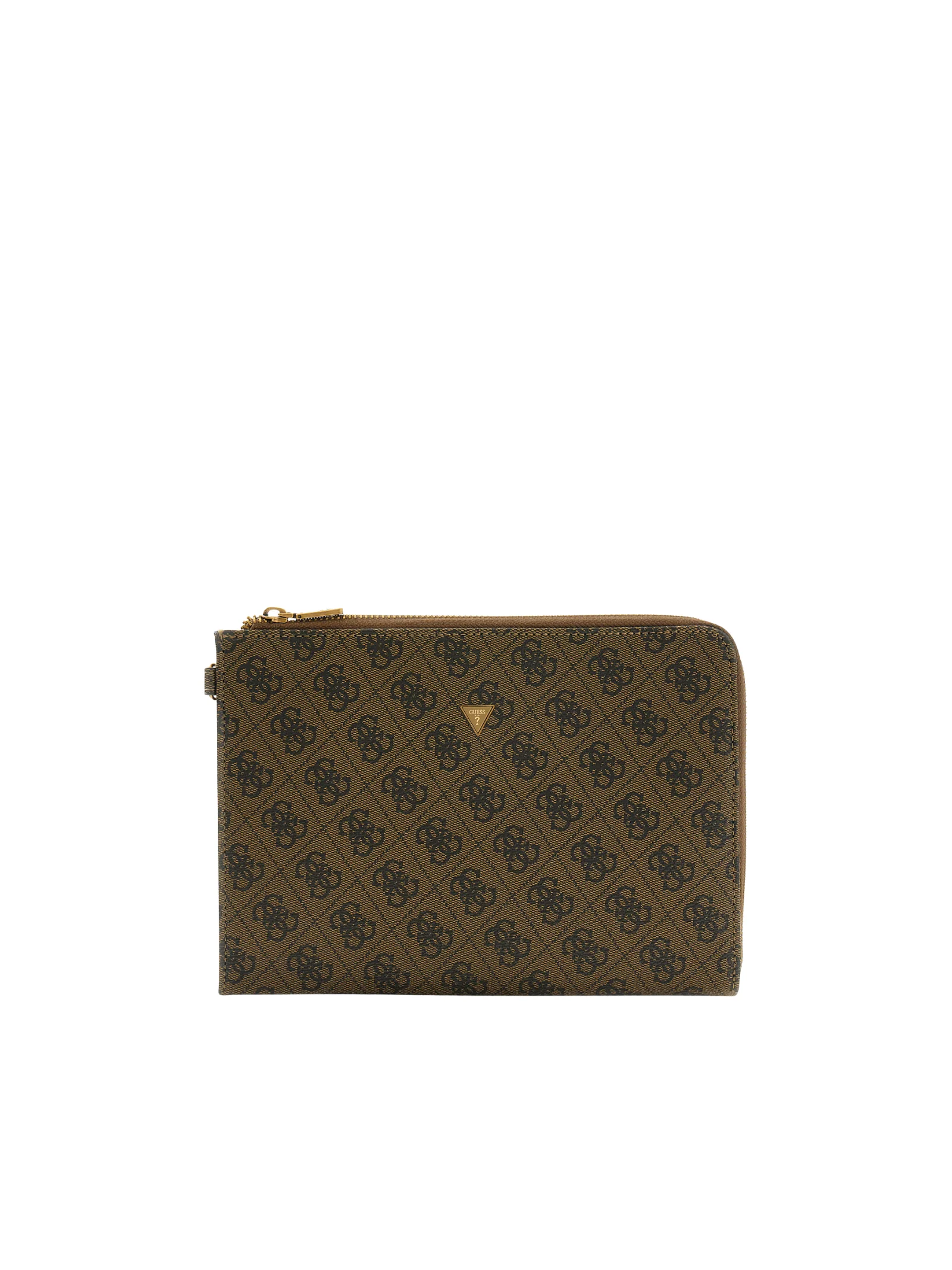 Pochette con polsino Guess marrone scuro fantasia logo 4G