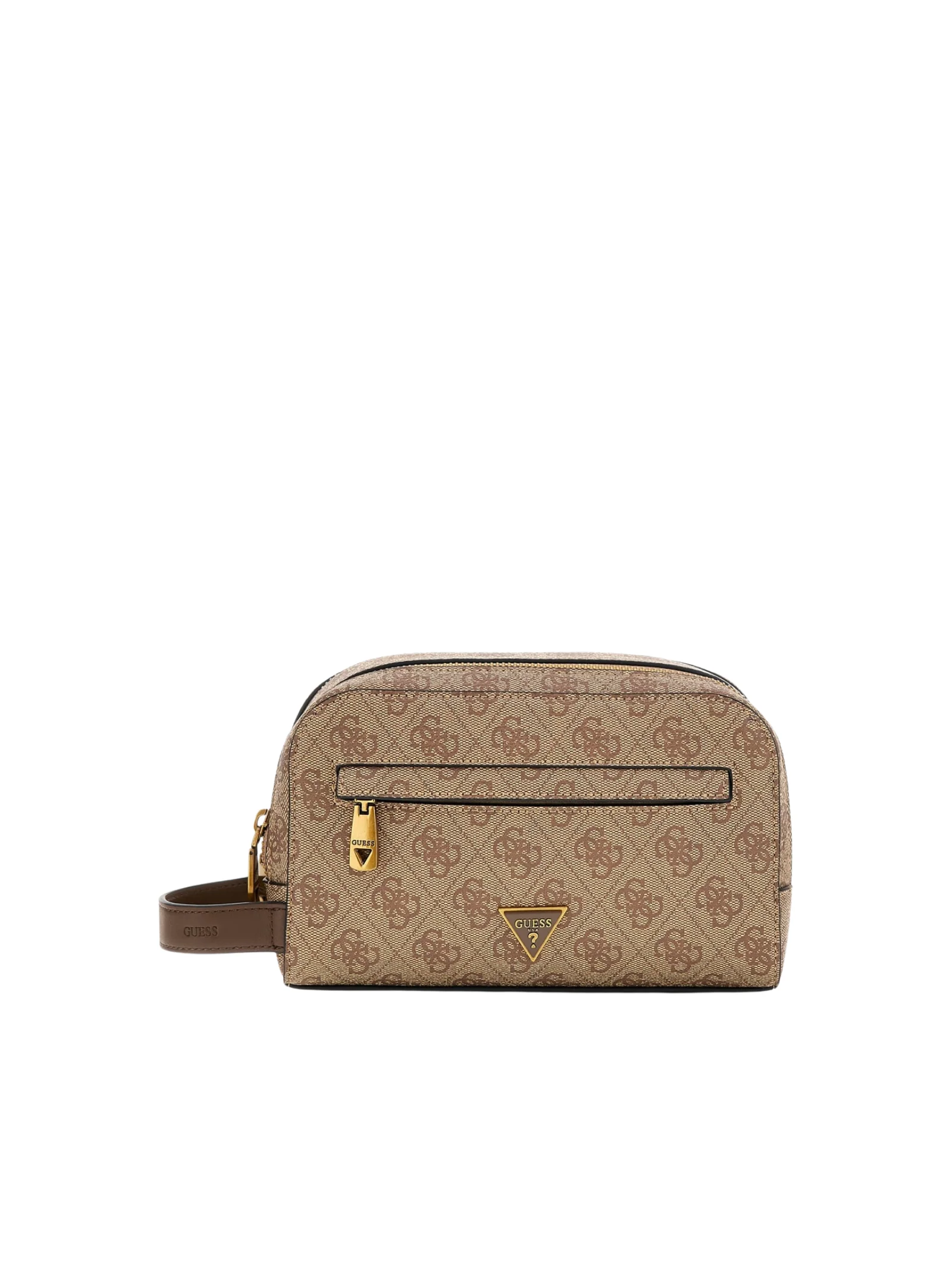 Pochette con taschino frontale Guess marrone fantasia logo 4G