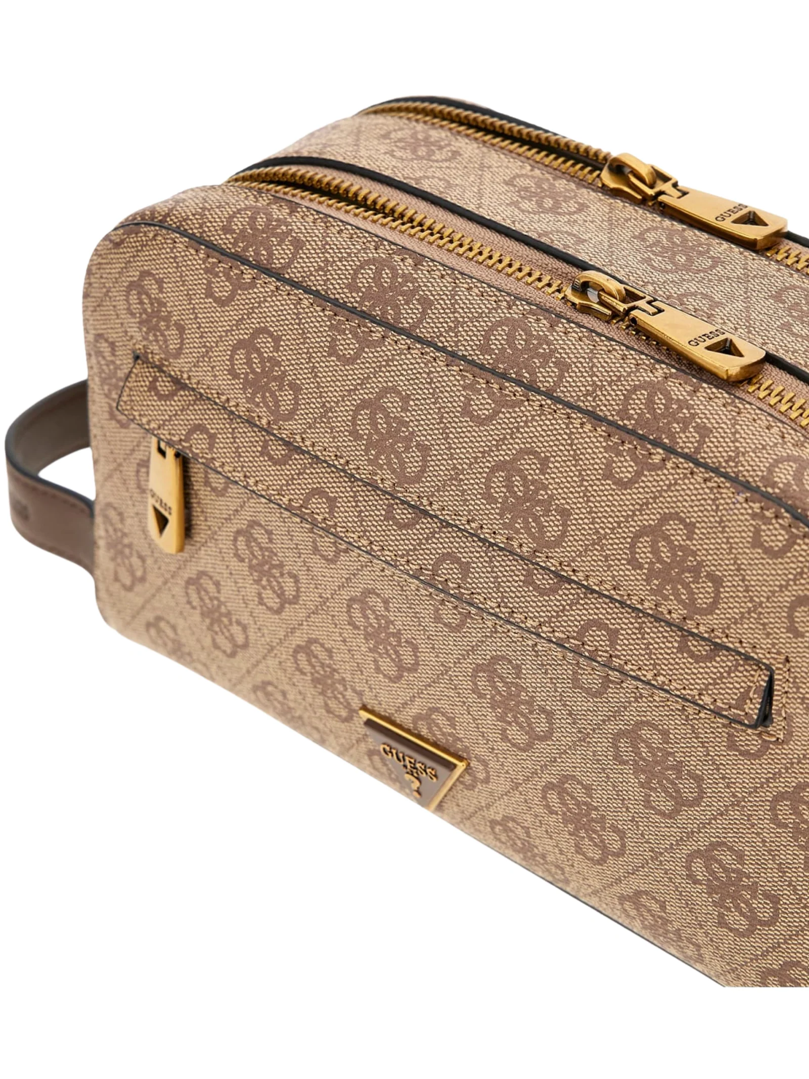 Pochette con taschino frontale Guess marrone fantasia logo 4G - Image 3