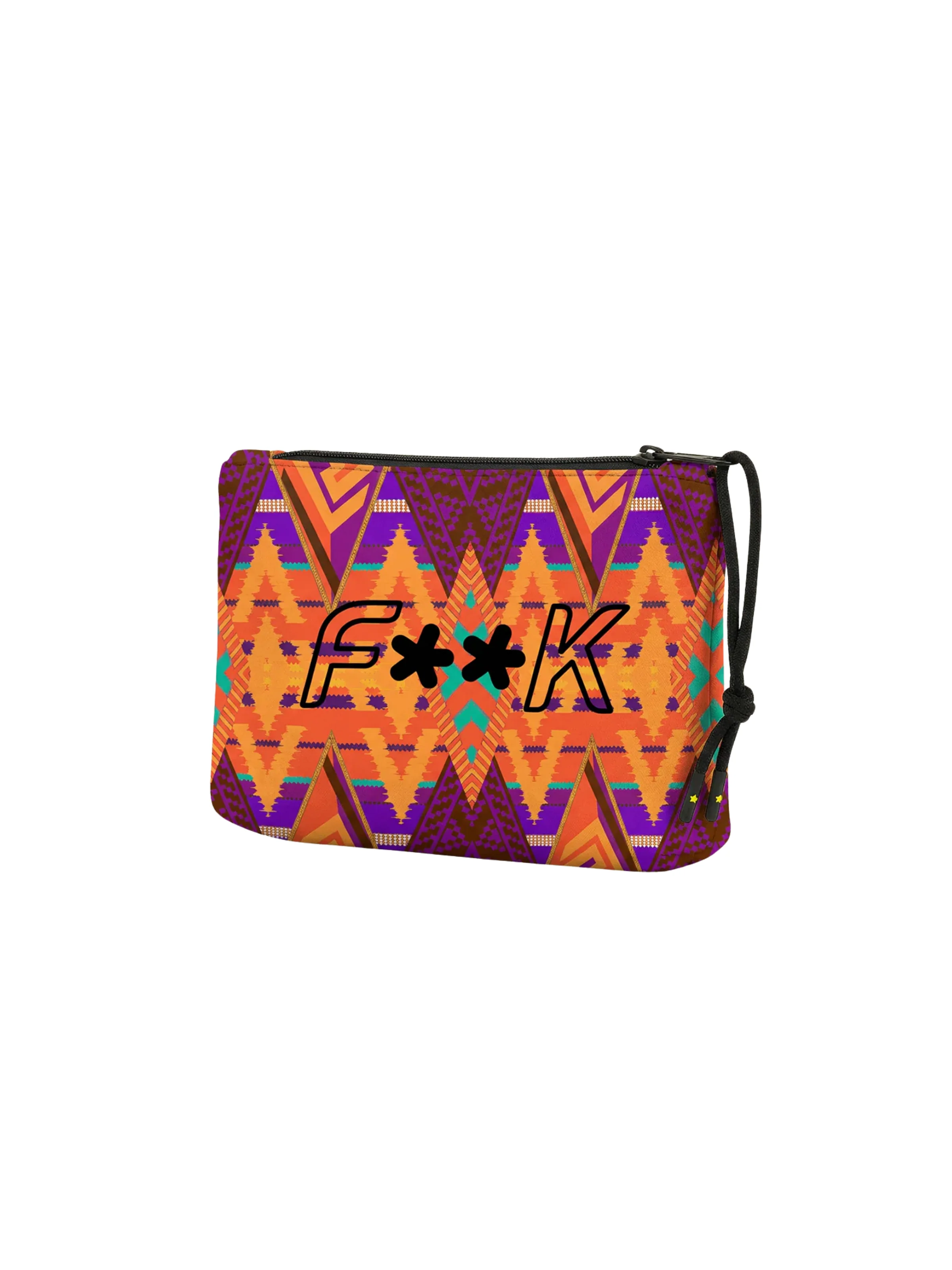 Pochette Fk arancione e viola con fantasia etnica