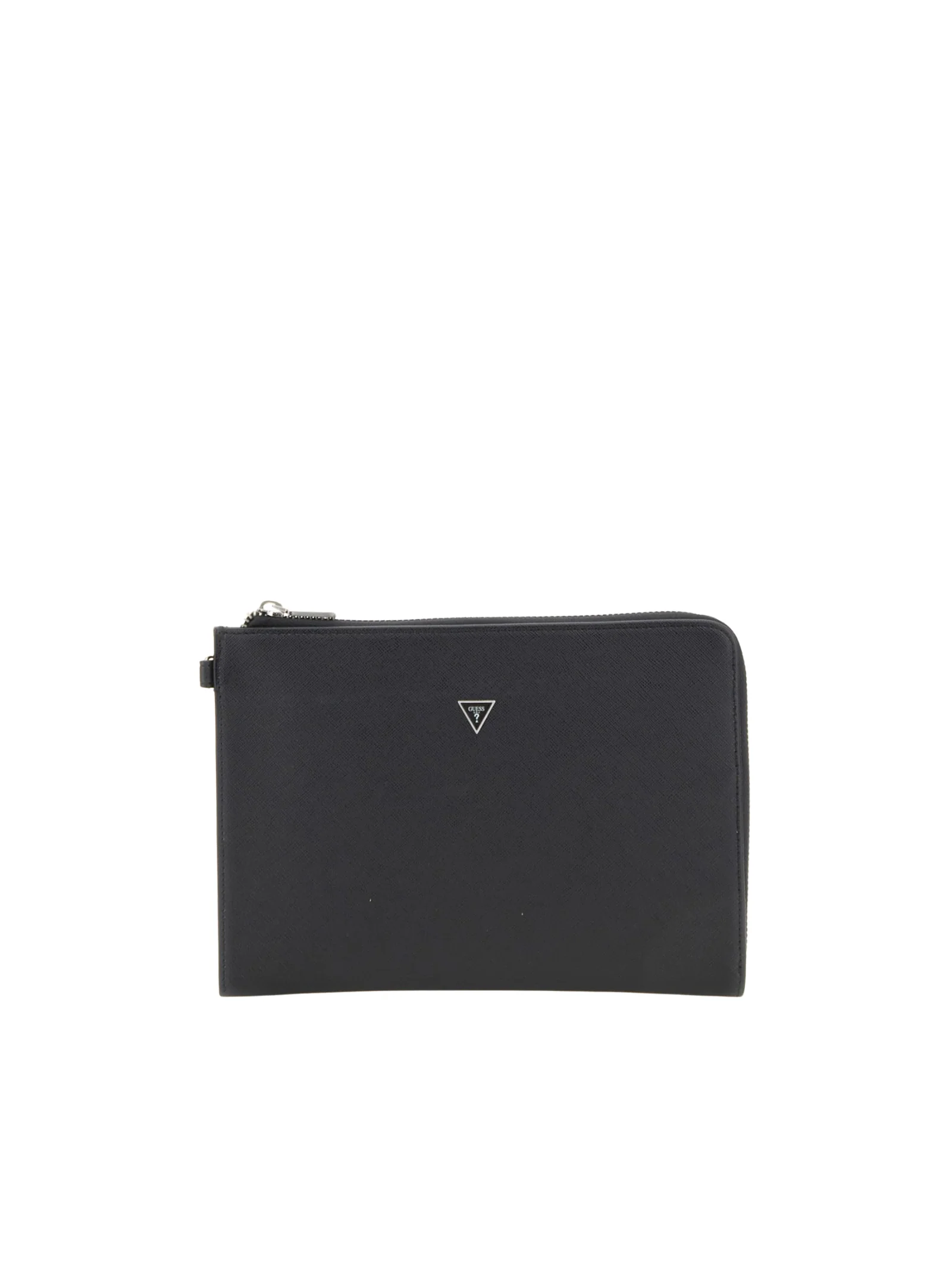 Pochette Guess nera con logo triangolare