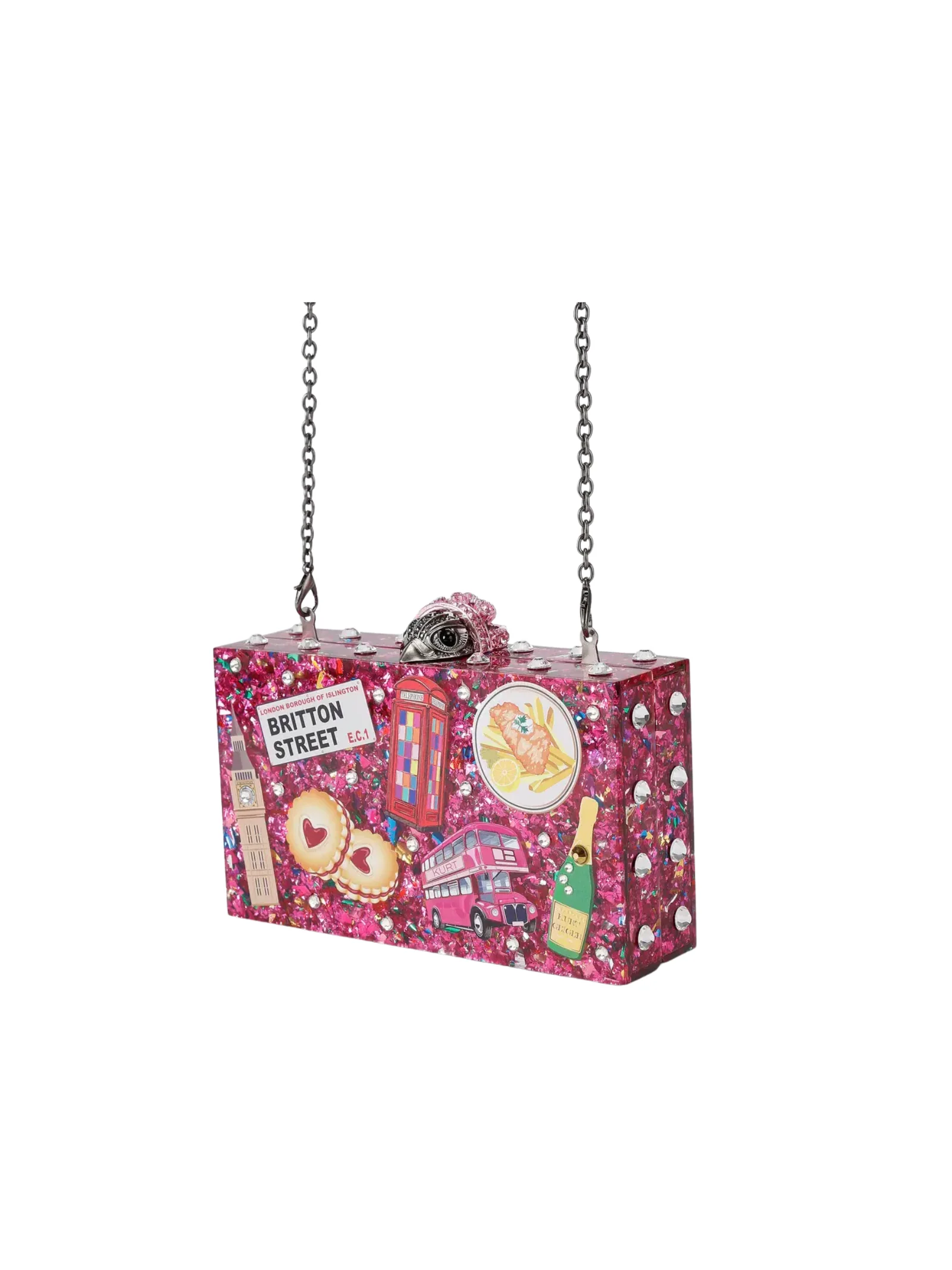 Pochette rigida "London Box Clutch bag" Kurt Geiger fucsia - Image 2