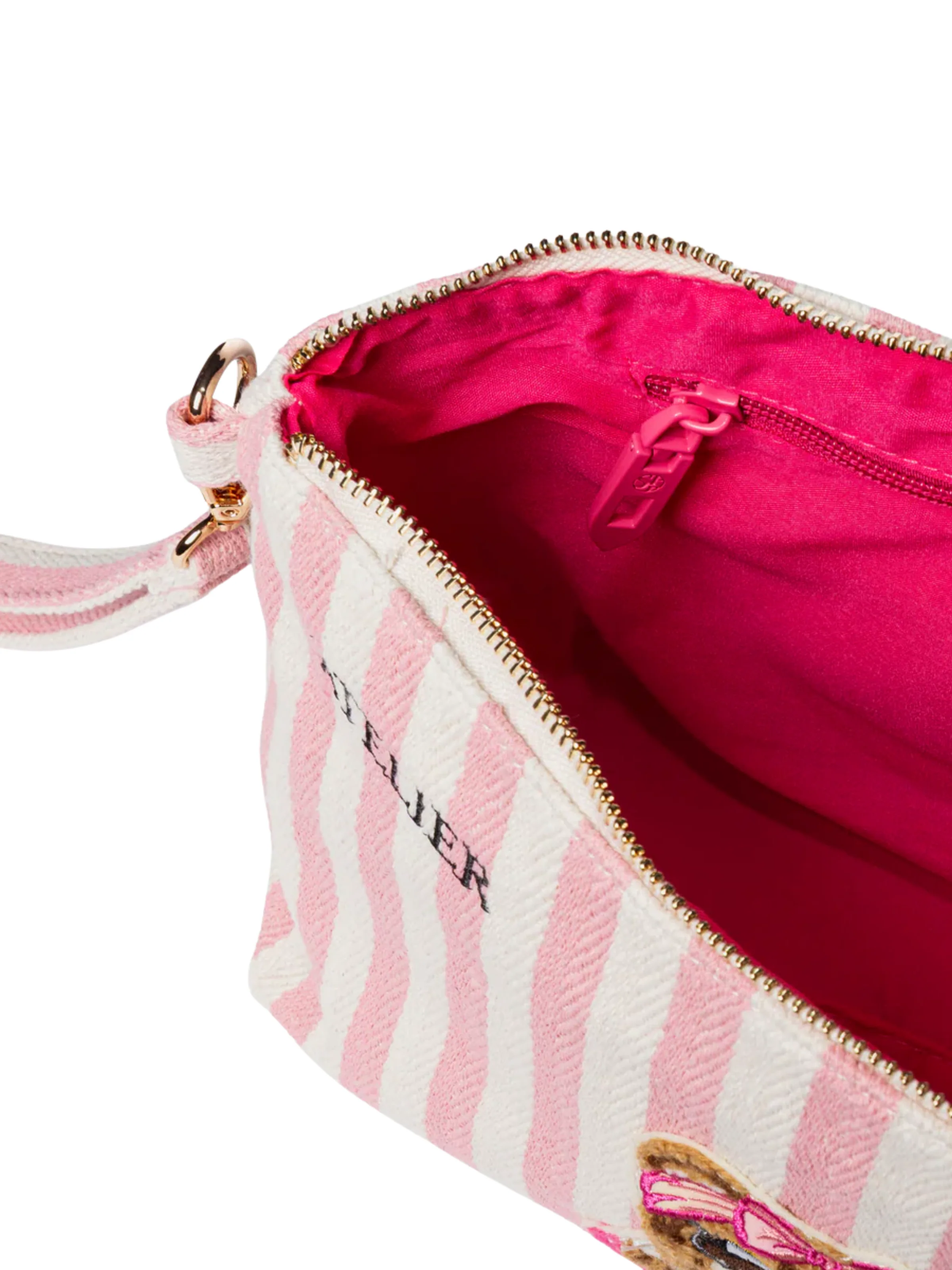 Pochette "Saint Tropez Pouch" Secret Pon Pon a righe con patch - Image 4
