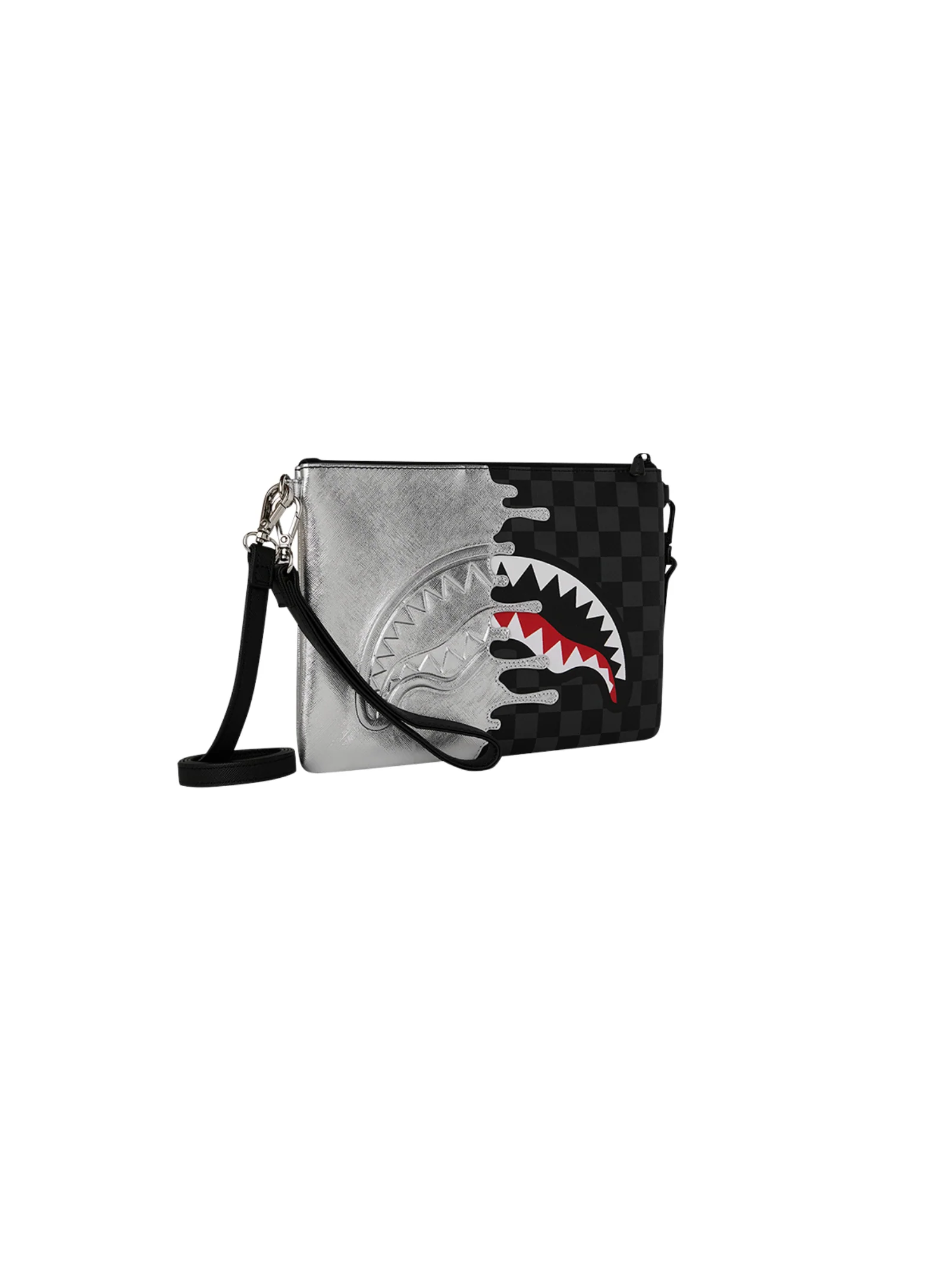 Pochette "Side Drip" Sprayground nero e argento - Image 2