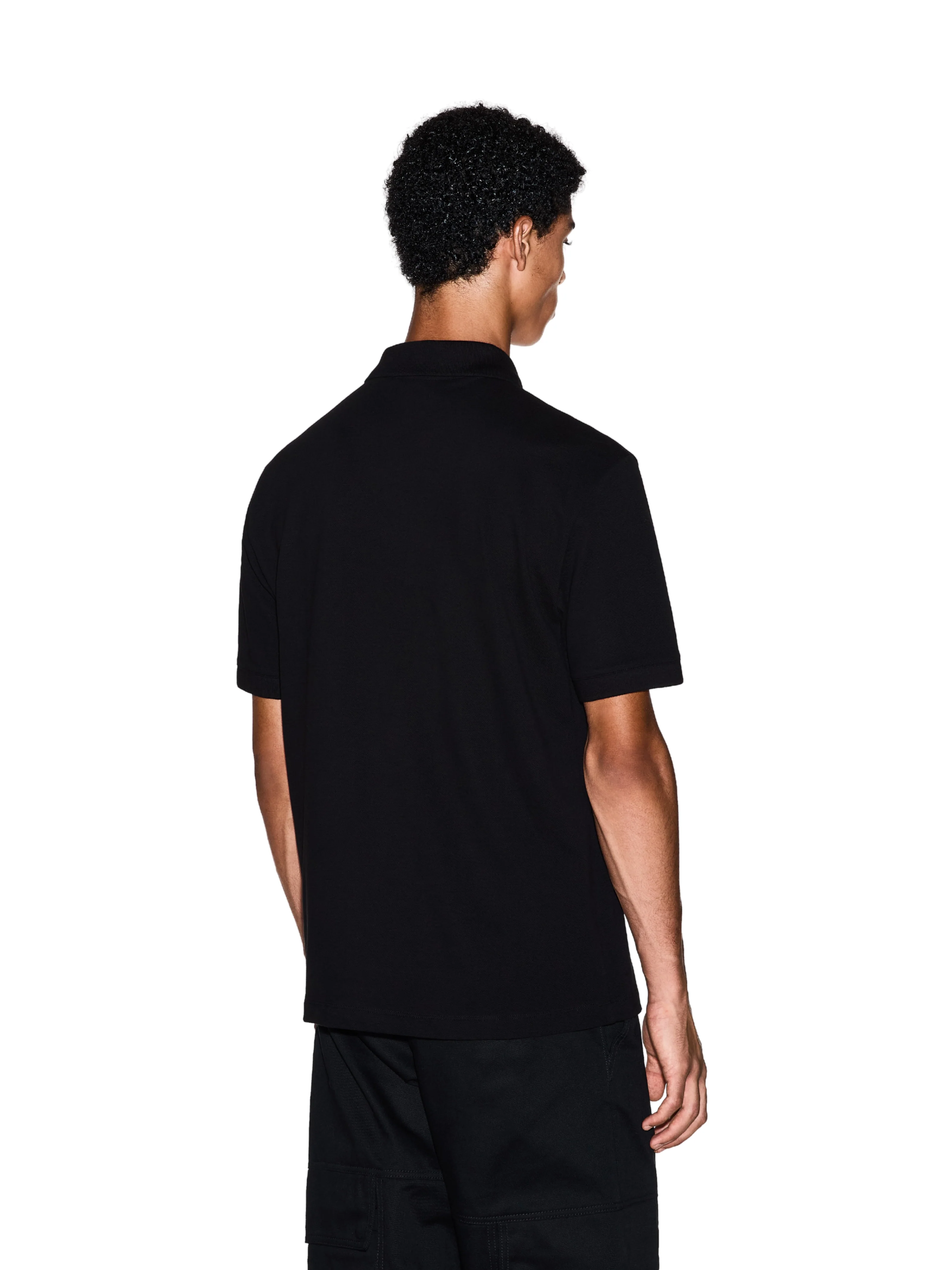 Polo Armani Exchange nera con logo tono su tono - Image 4