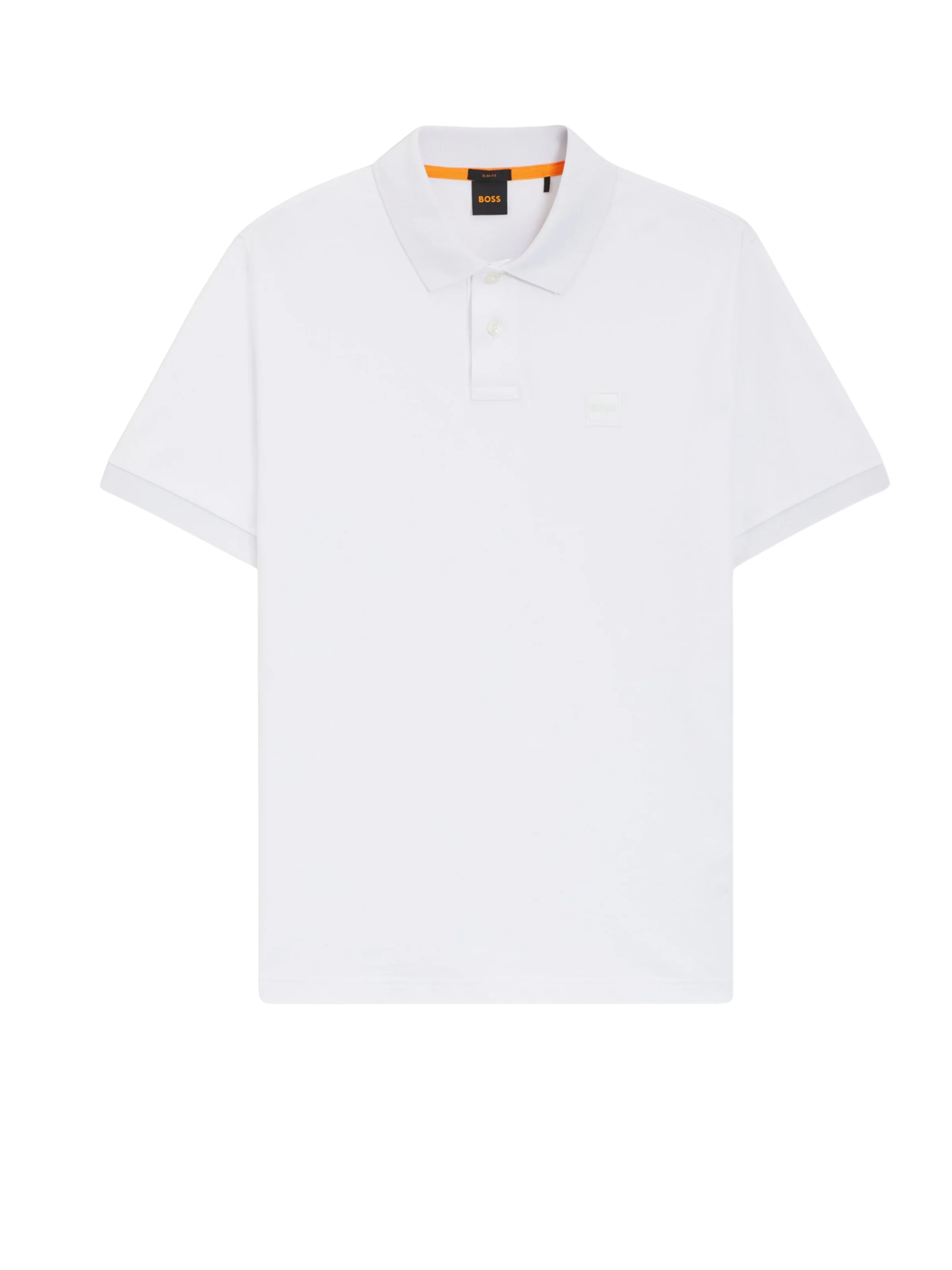 Polo Boss bianca con toppa con logo
