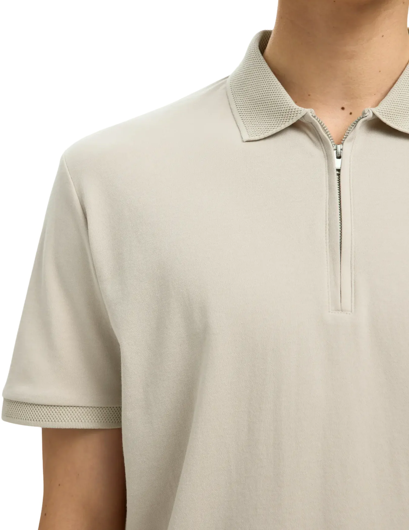 Polo con zip Selected beige - Image 3