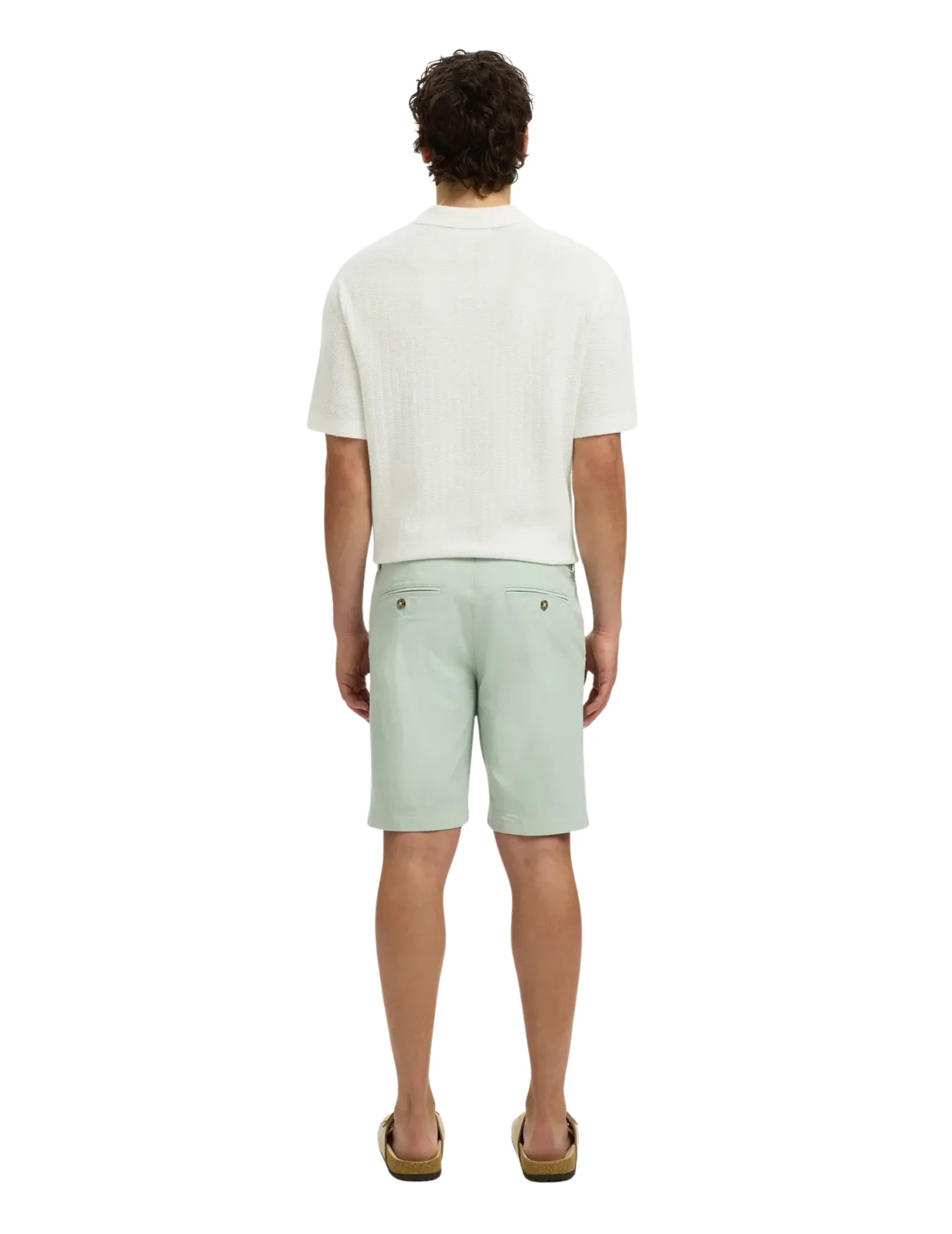 Polo con zip Selected bianca - Image 3