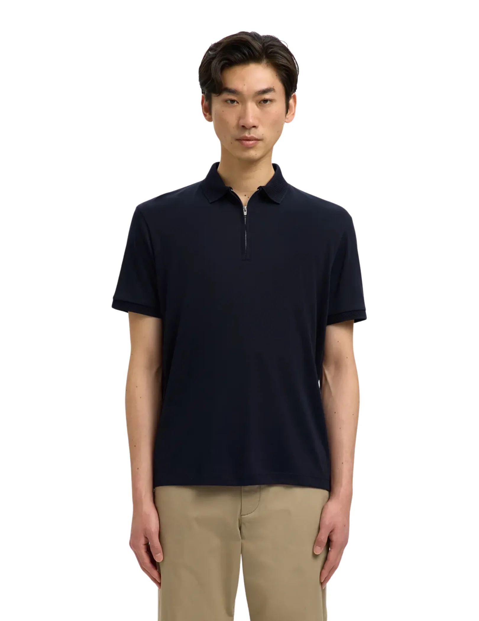 Polo con zip Selected blu scuro - Image 2
