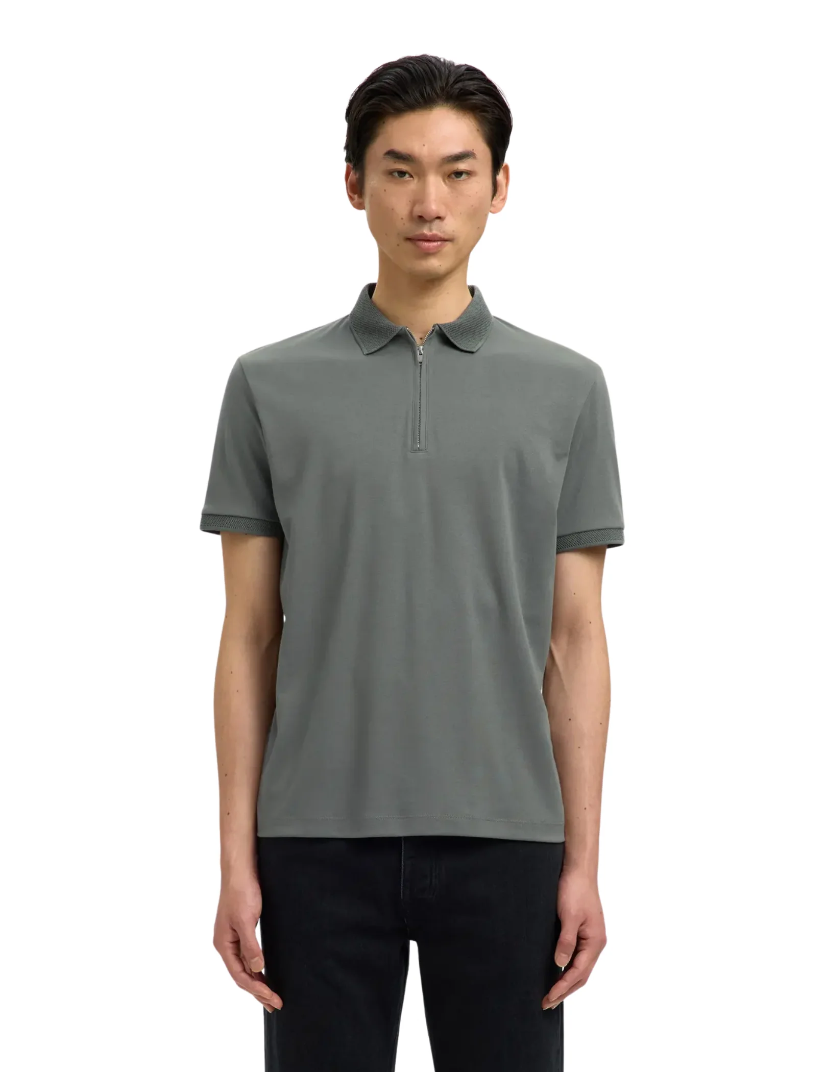 Polo con zip Selected verde - Image 2