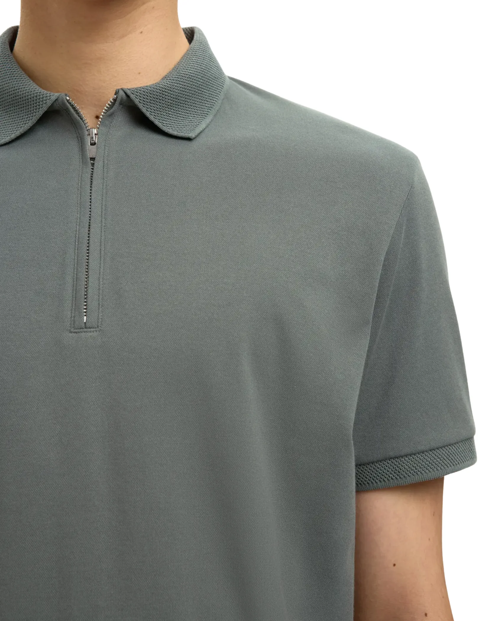 Polo con zip Selected verde - Image 3