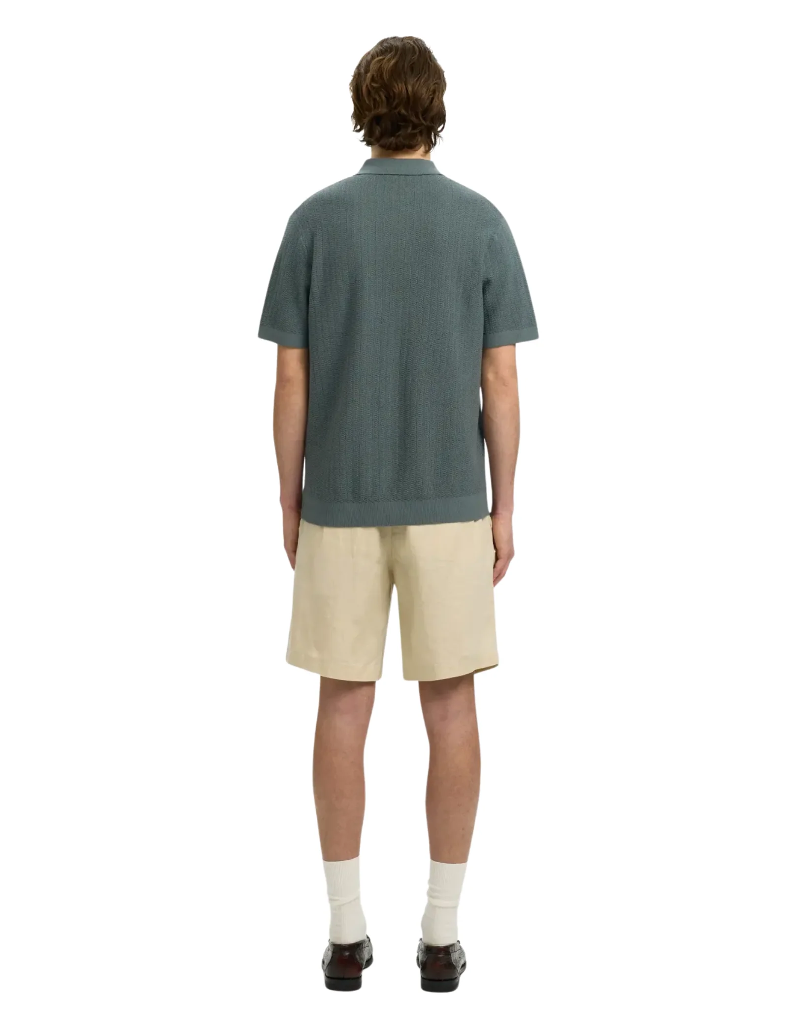 Polo con zip Selected verde - Image 3