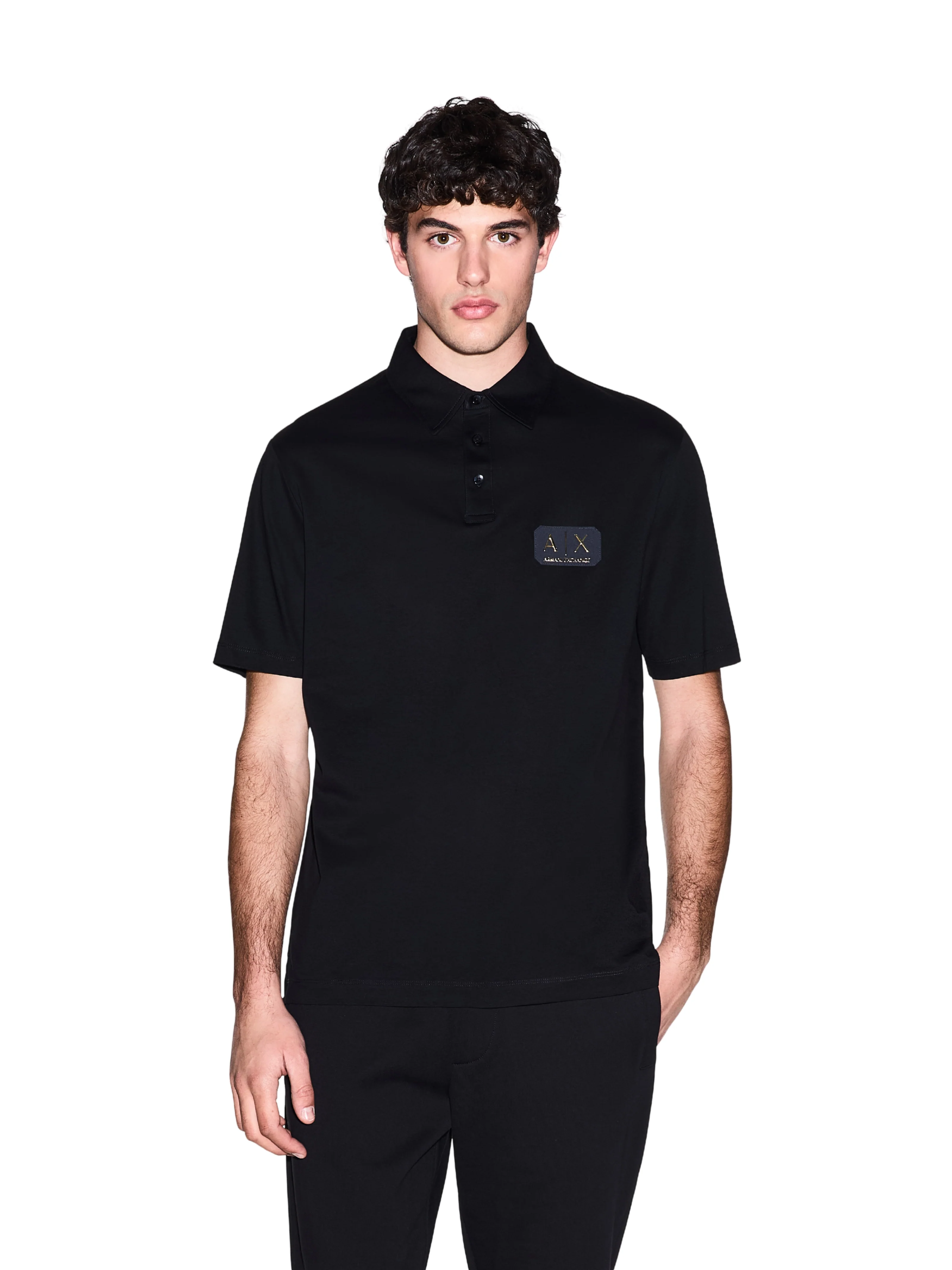 Polo in cotone Armani Exchange nera - Image 2