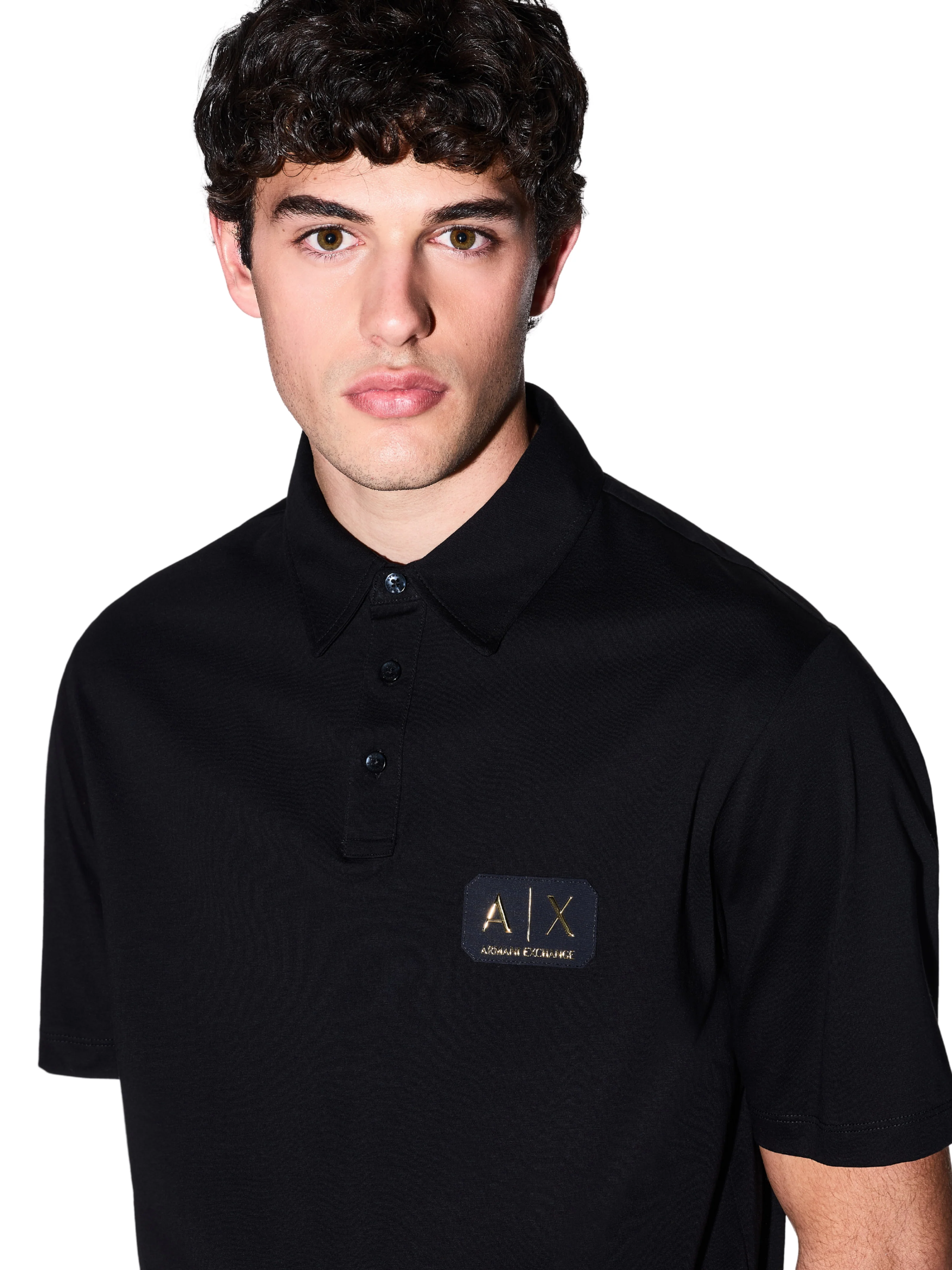 Polo in cotone Armani Exchange nera - Image 3