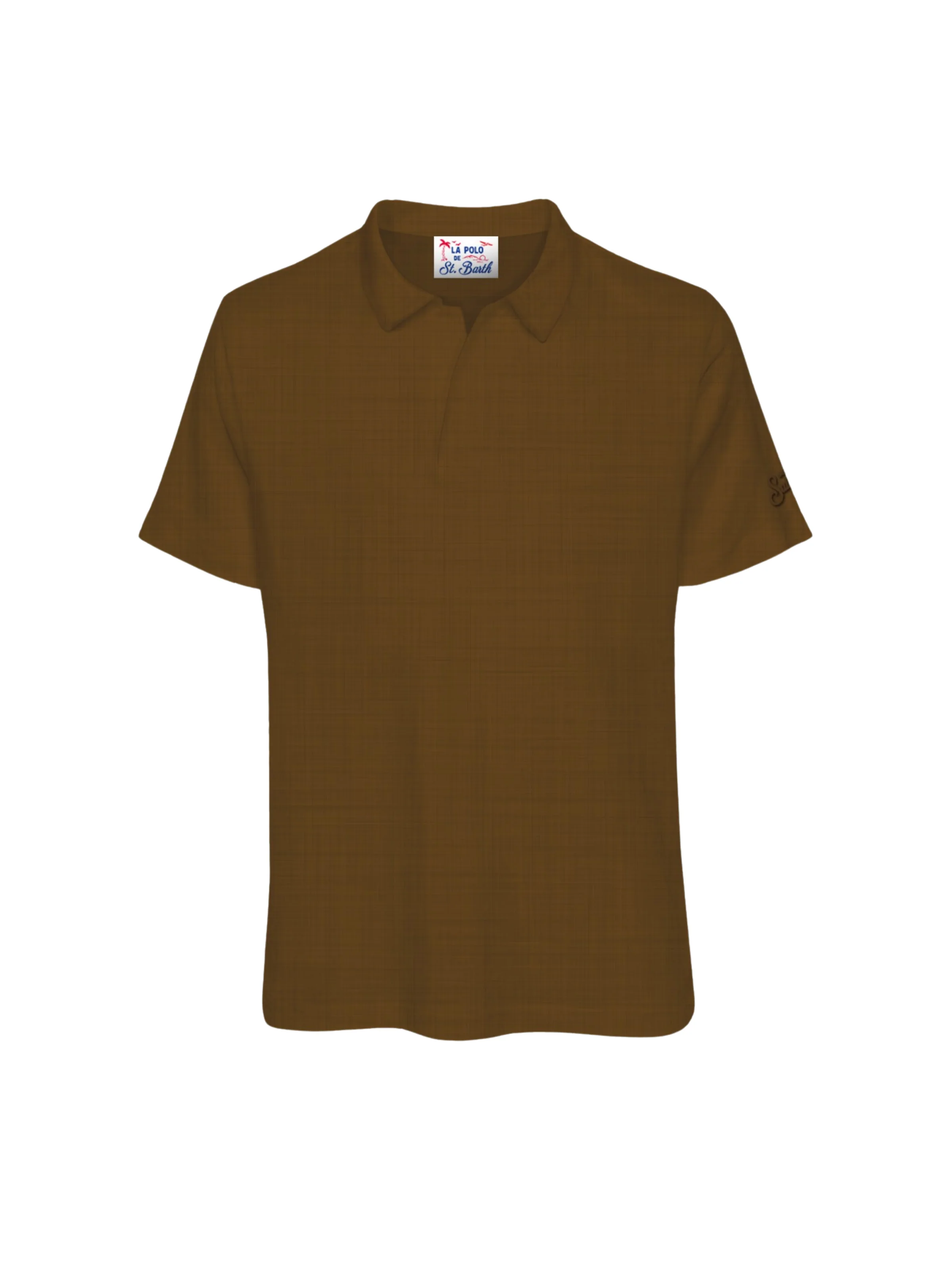 Polo in lino "Fraser" Saint Barth marrone