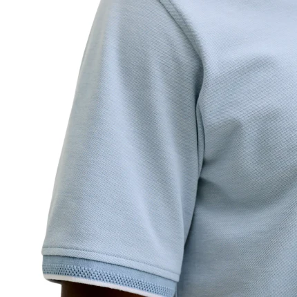 Polo Jack & Jones azzurra con bordi a costine - Image 2