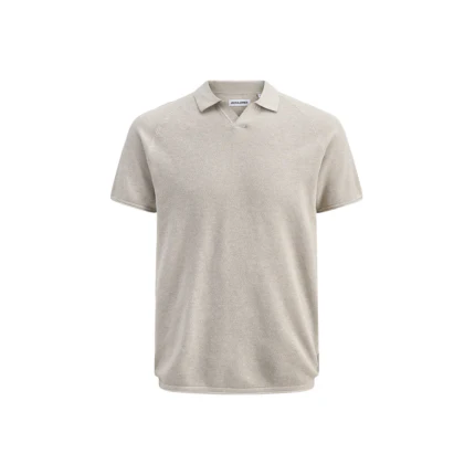 Polo Jack & Jones beige con scollo a V