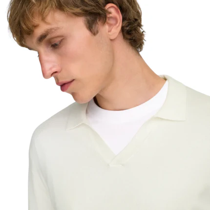 Polo Only & Sons bianca con scollo a V - Image 5