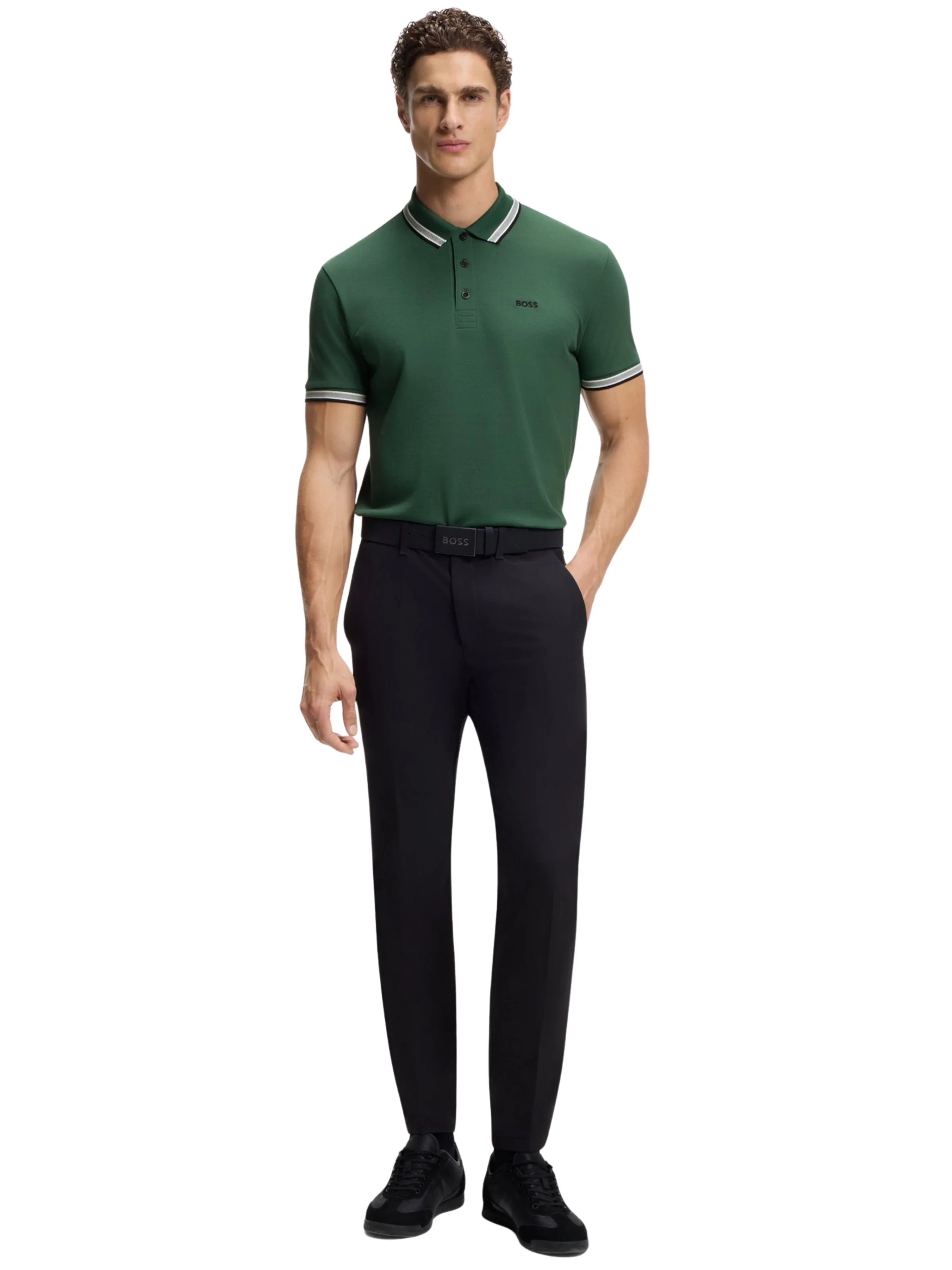 Polo Paddy in piquè Boss verde scuro - Image 4