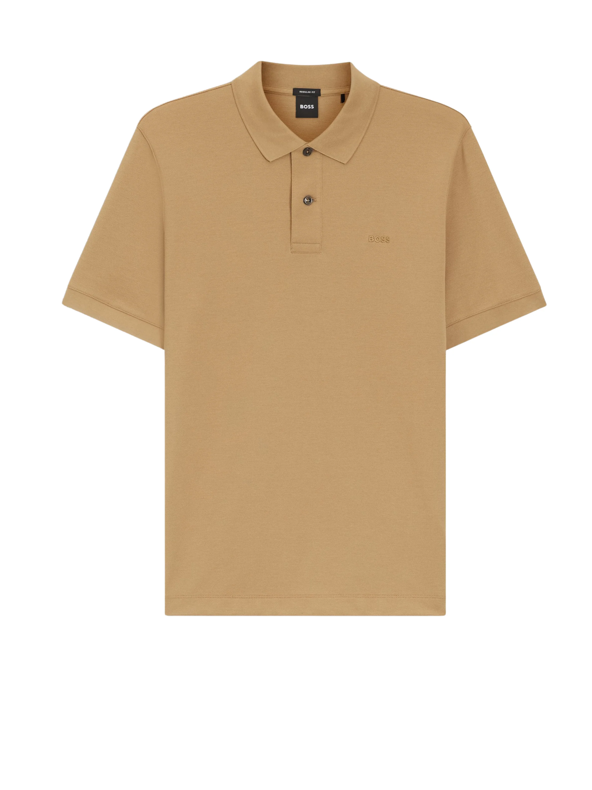 Polo "Pallas in piquè" Boss beige con logo ricamato