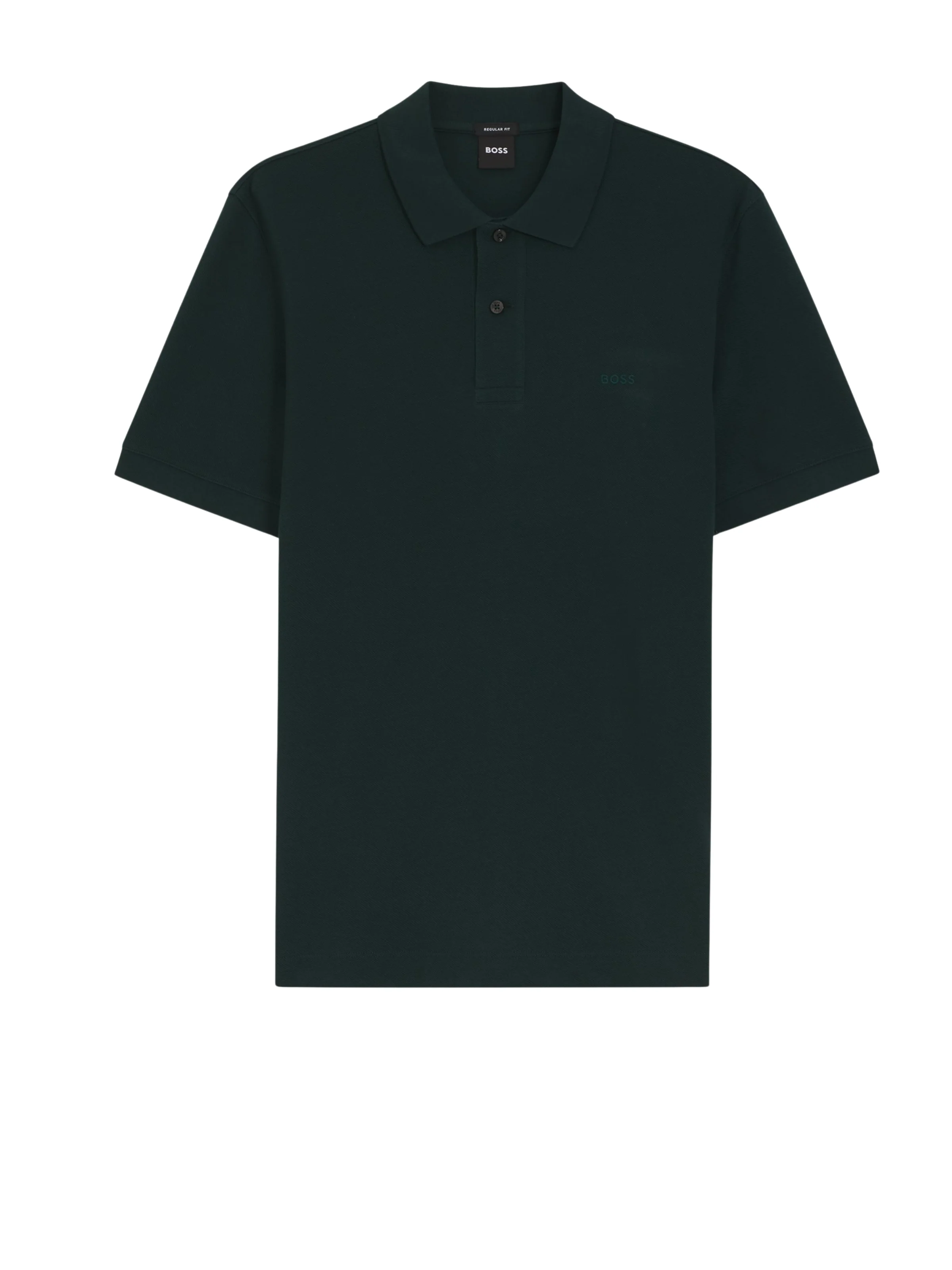 Polo "Pallas in piquè" Boss verde scuro con logo ricamato