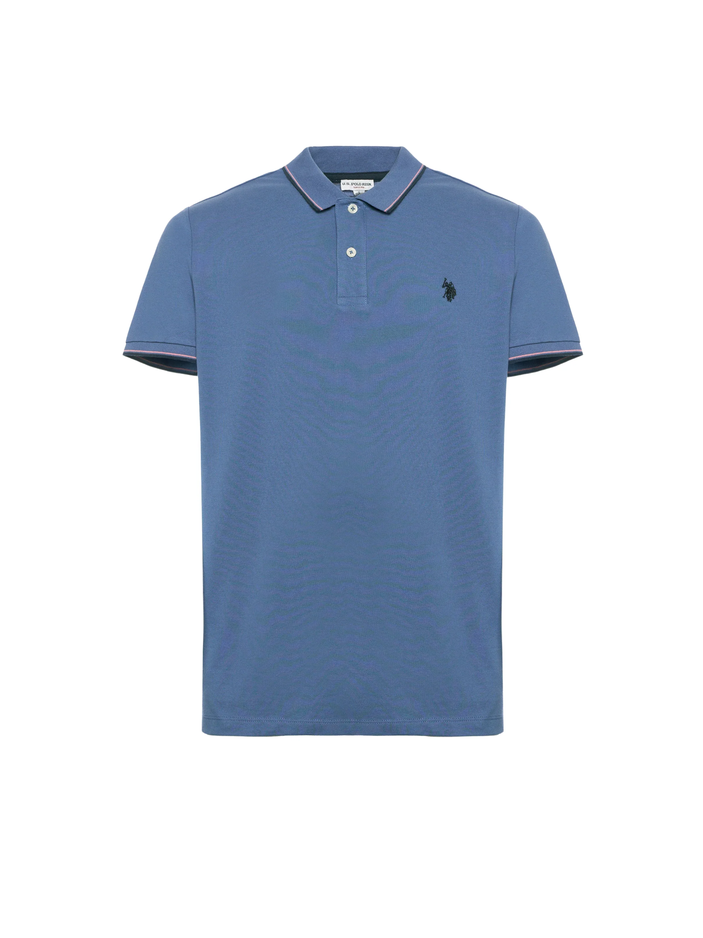 Polo "Paul" U.S. Polo blu con inserti a contrasto