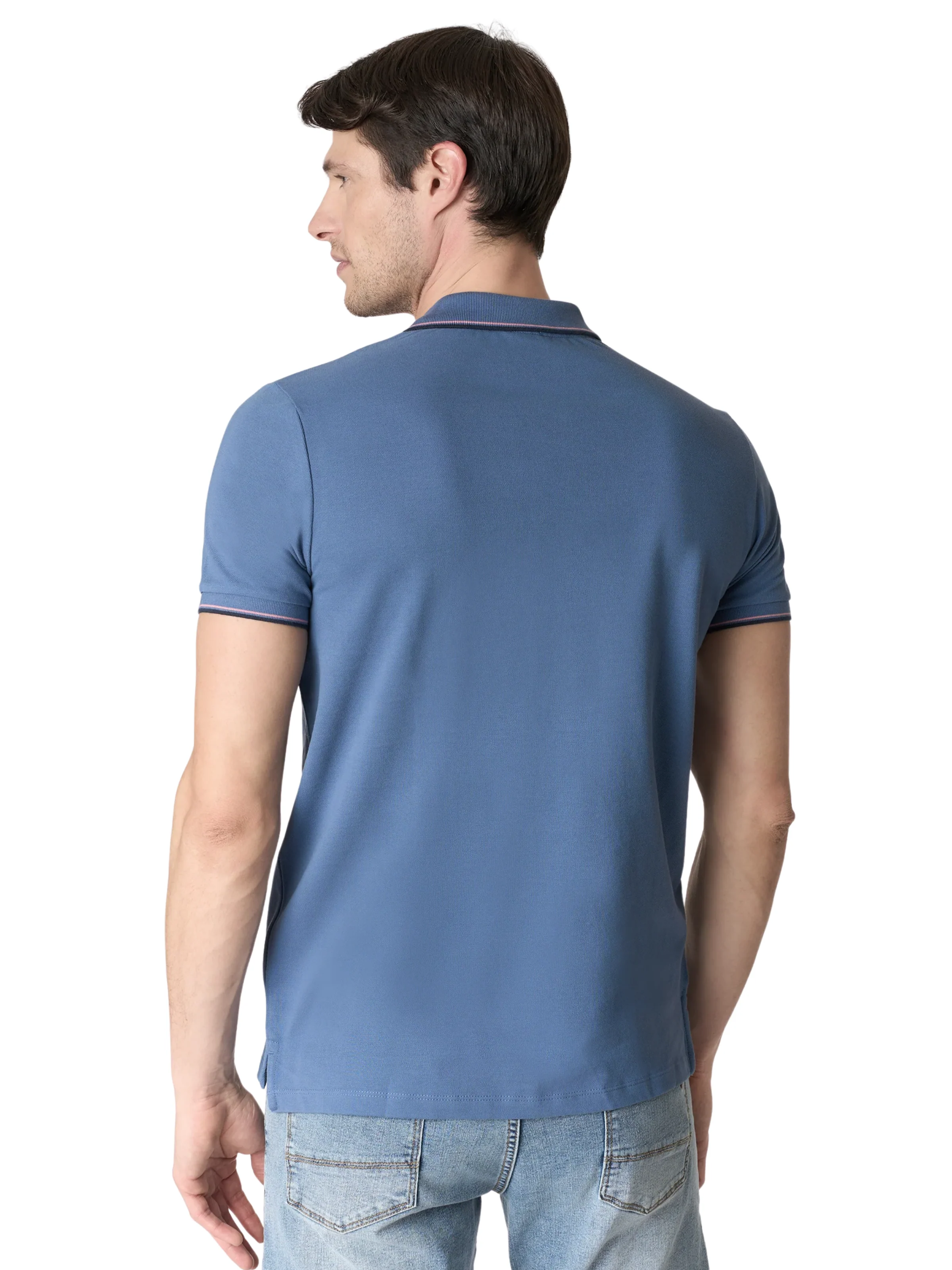 Polo "Paul" U.S. Polo blu con inserti a contrasto - Image 4