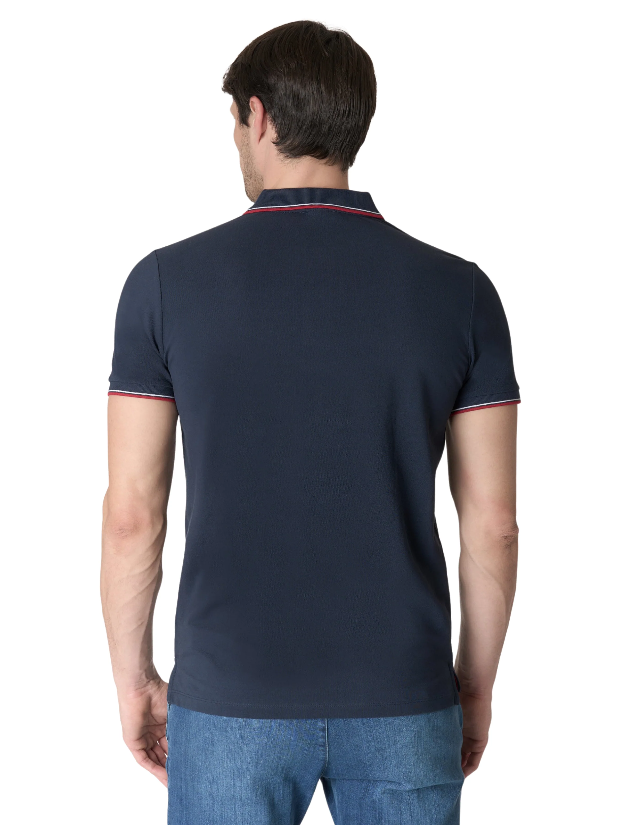 Polo "Paul" U.S. Polo blu navy con inserti a contrasto - Image 4