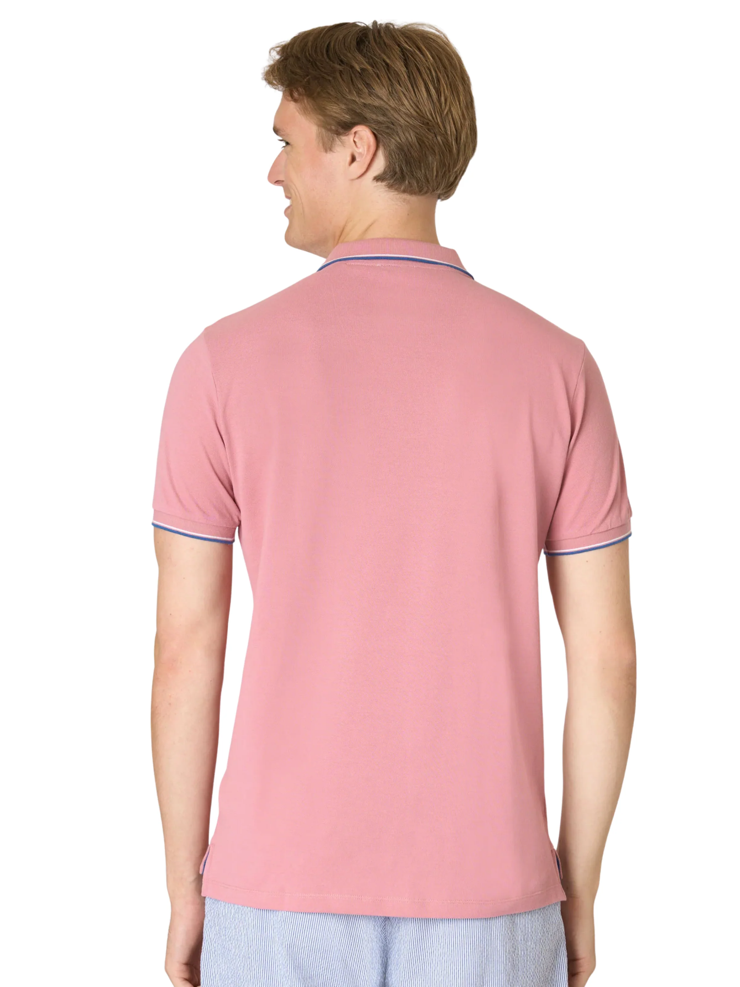 Polo "Paul" U.S. Polo rosa con inserti a contrasto - Image 2