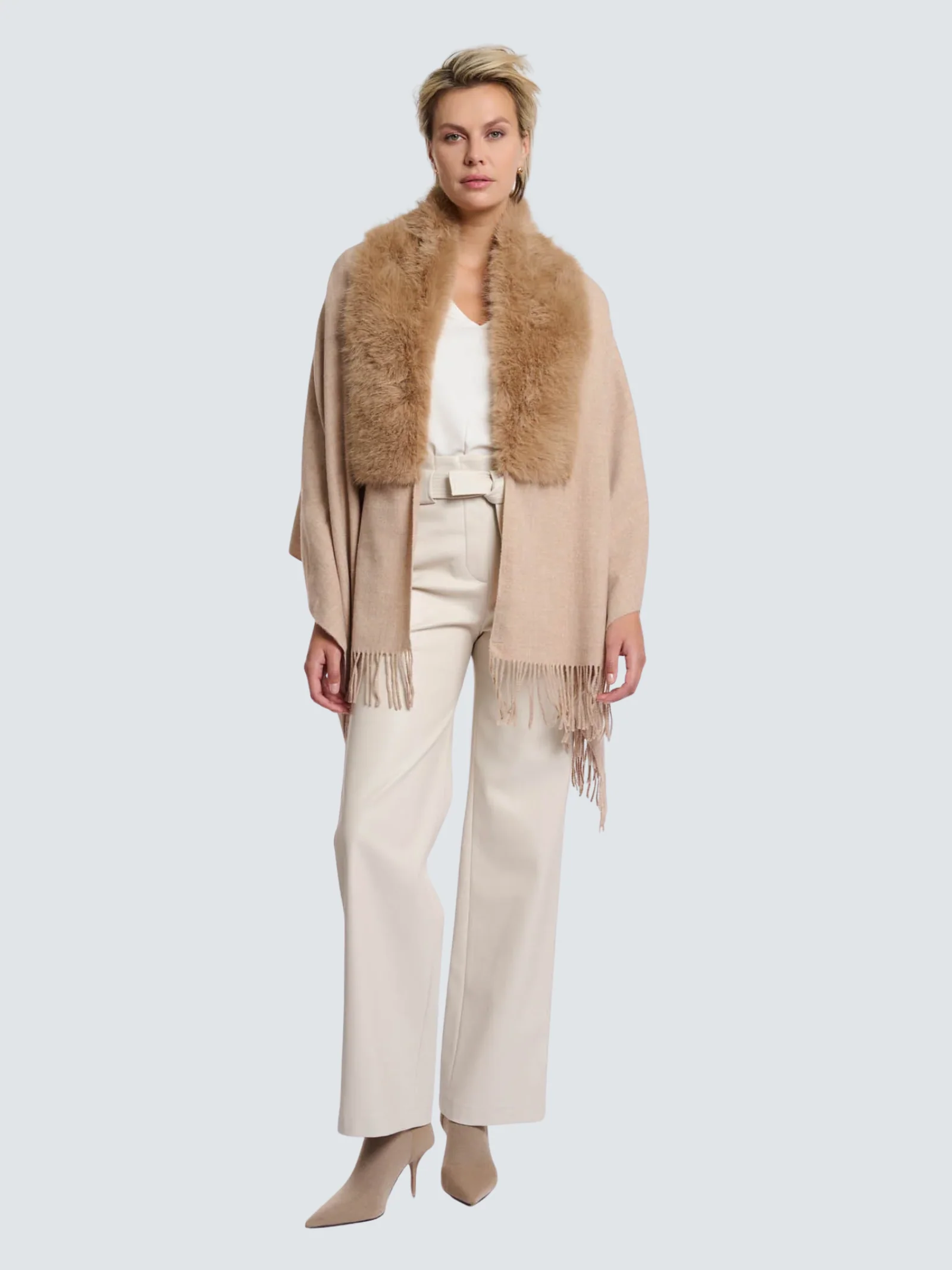 Poncho "Wendy" Rino & Pelle beige - Image 3