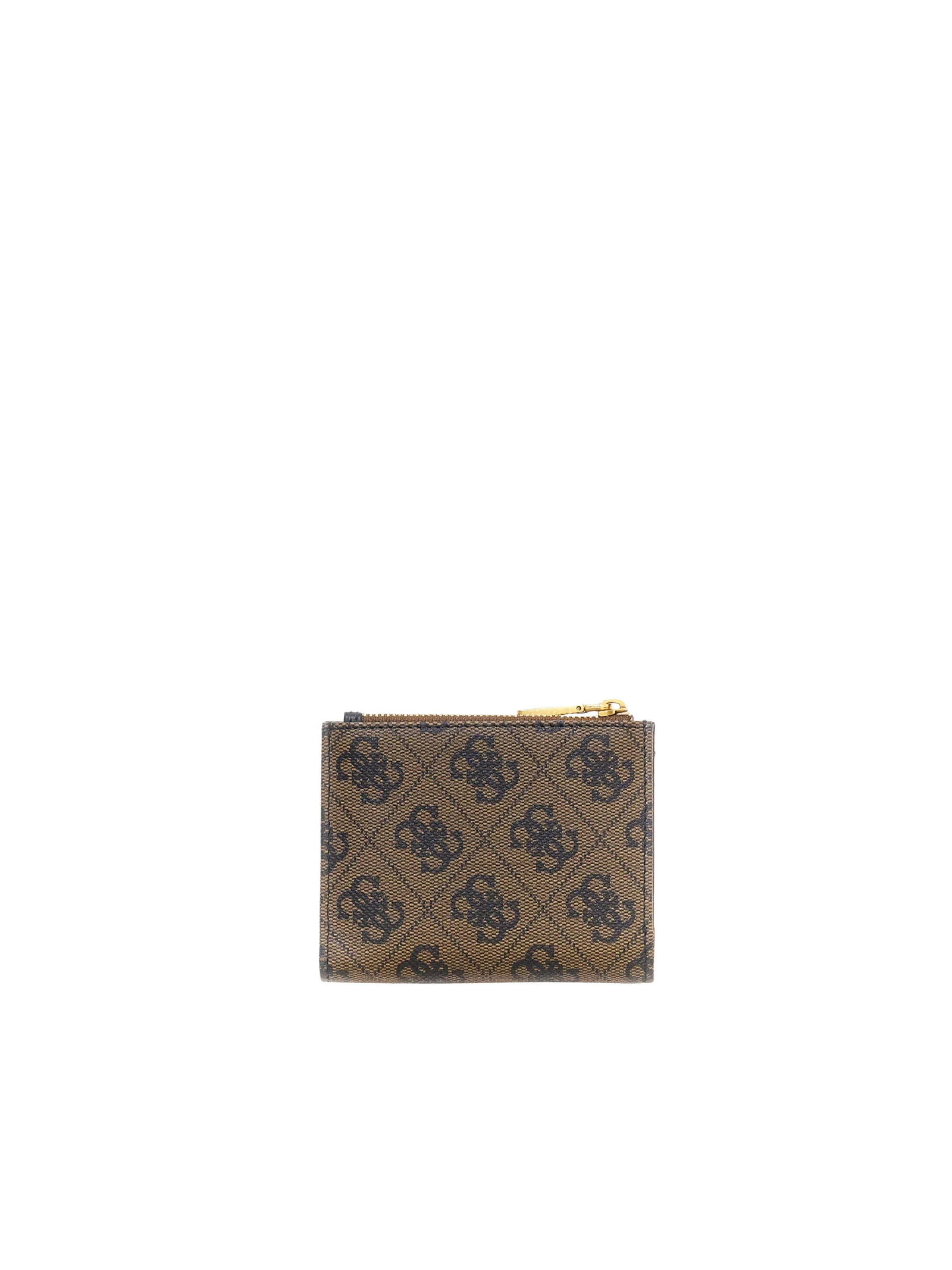 Porta carte con zip Guess marrone con logo 4G a contrasto - Image 2