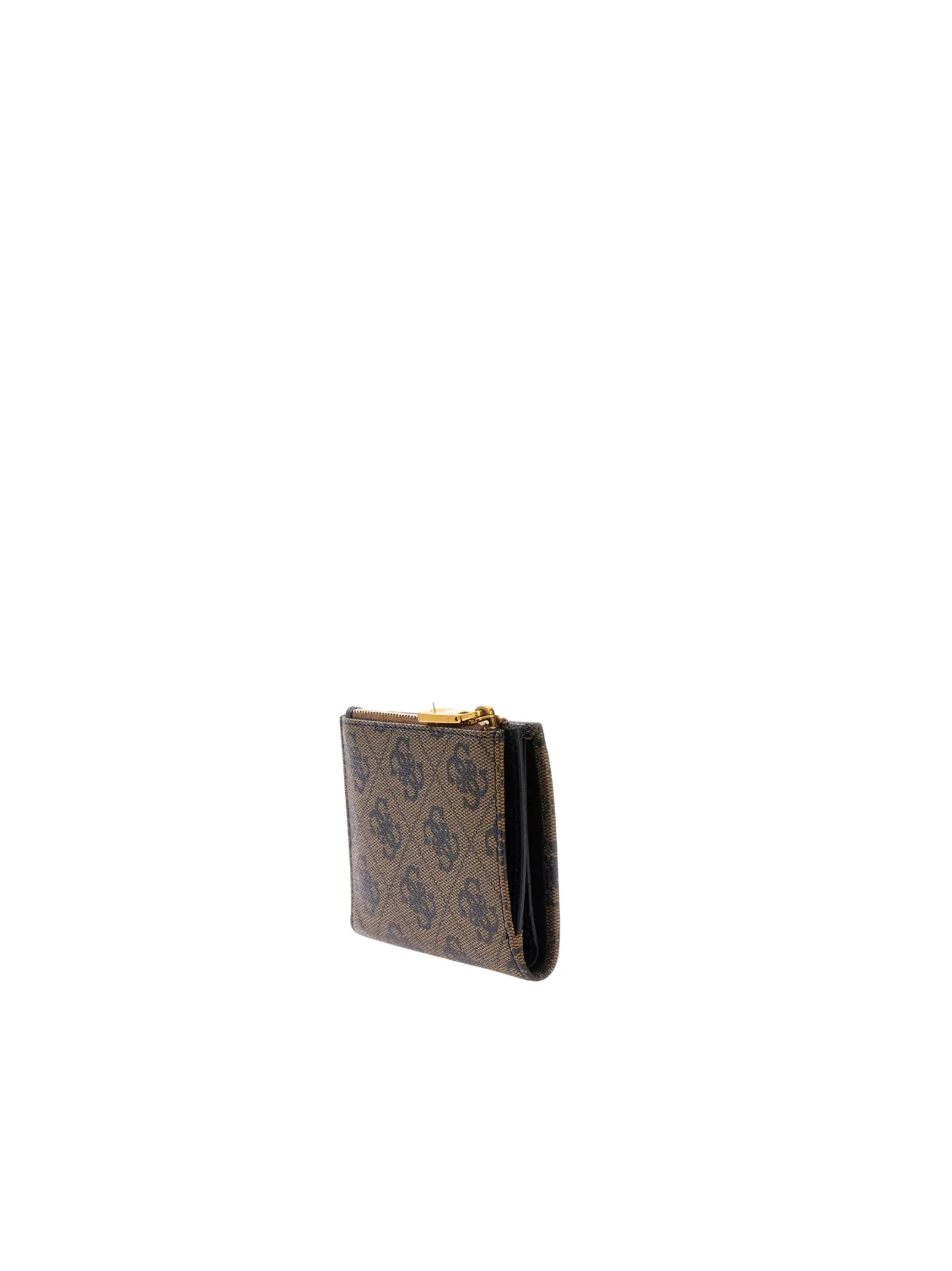 Porta carte con zip Guess marrone con logo 4G a contrasto - Image 3