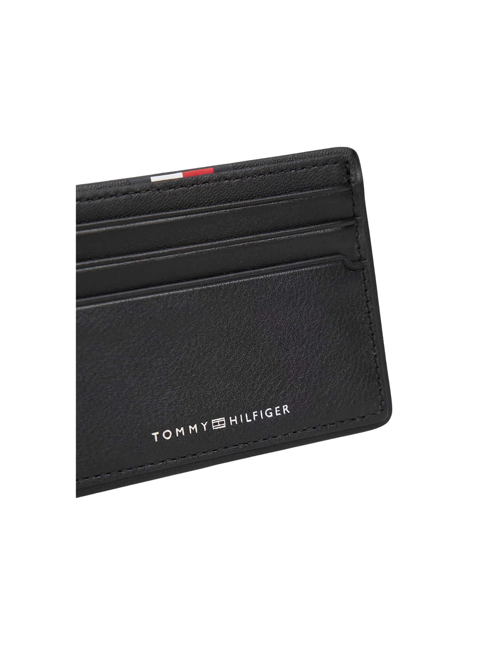 Porta carte di credito Corporate Tommy Hilfiger nero in pelle - Image 3