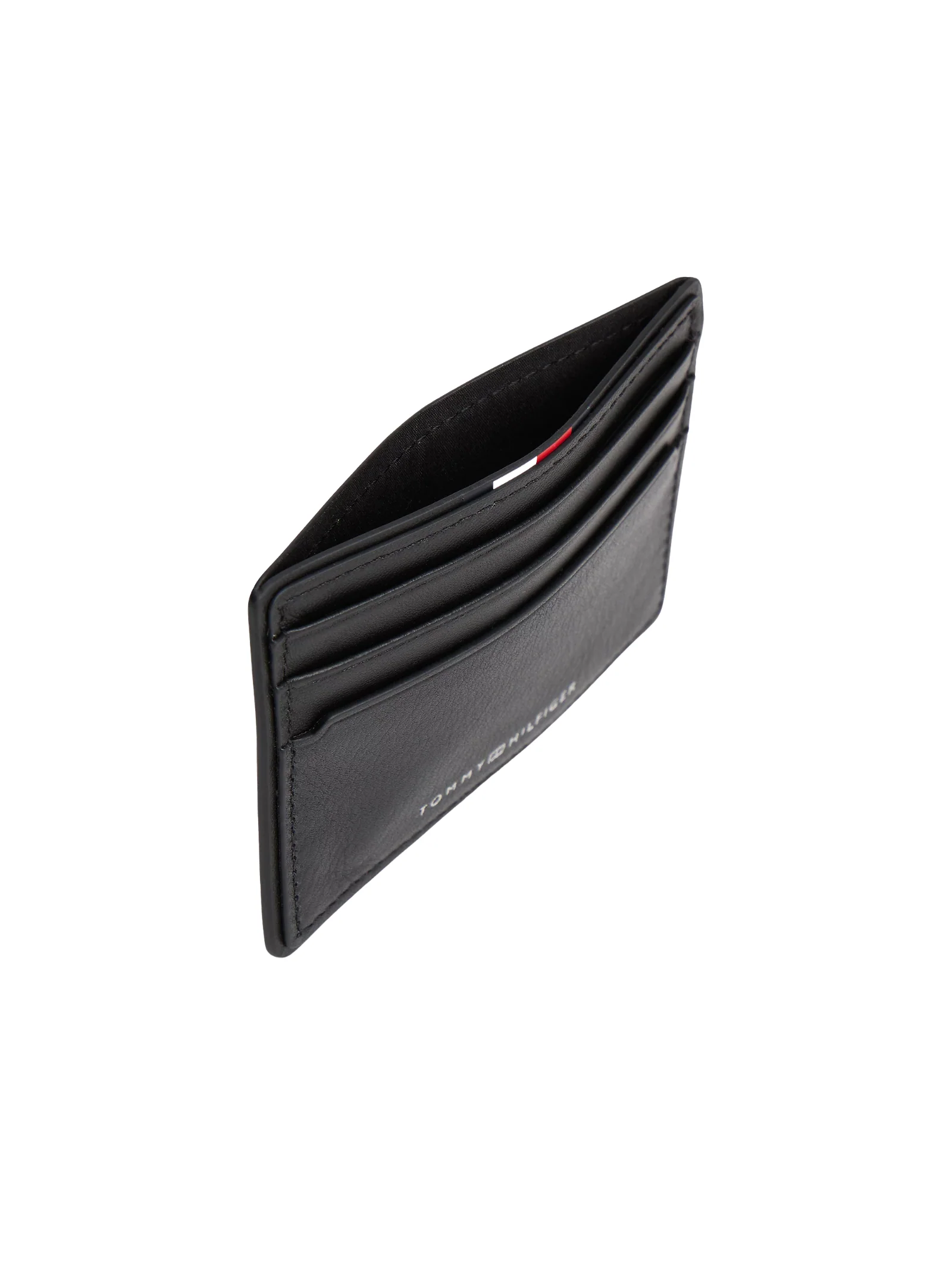 Porta carte di credito Corporate Tommy Hilfiger nero in pelle - Image 4