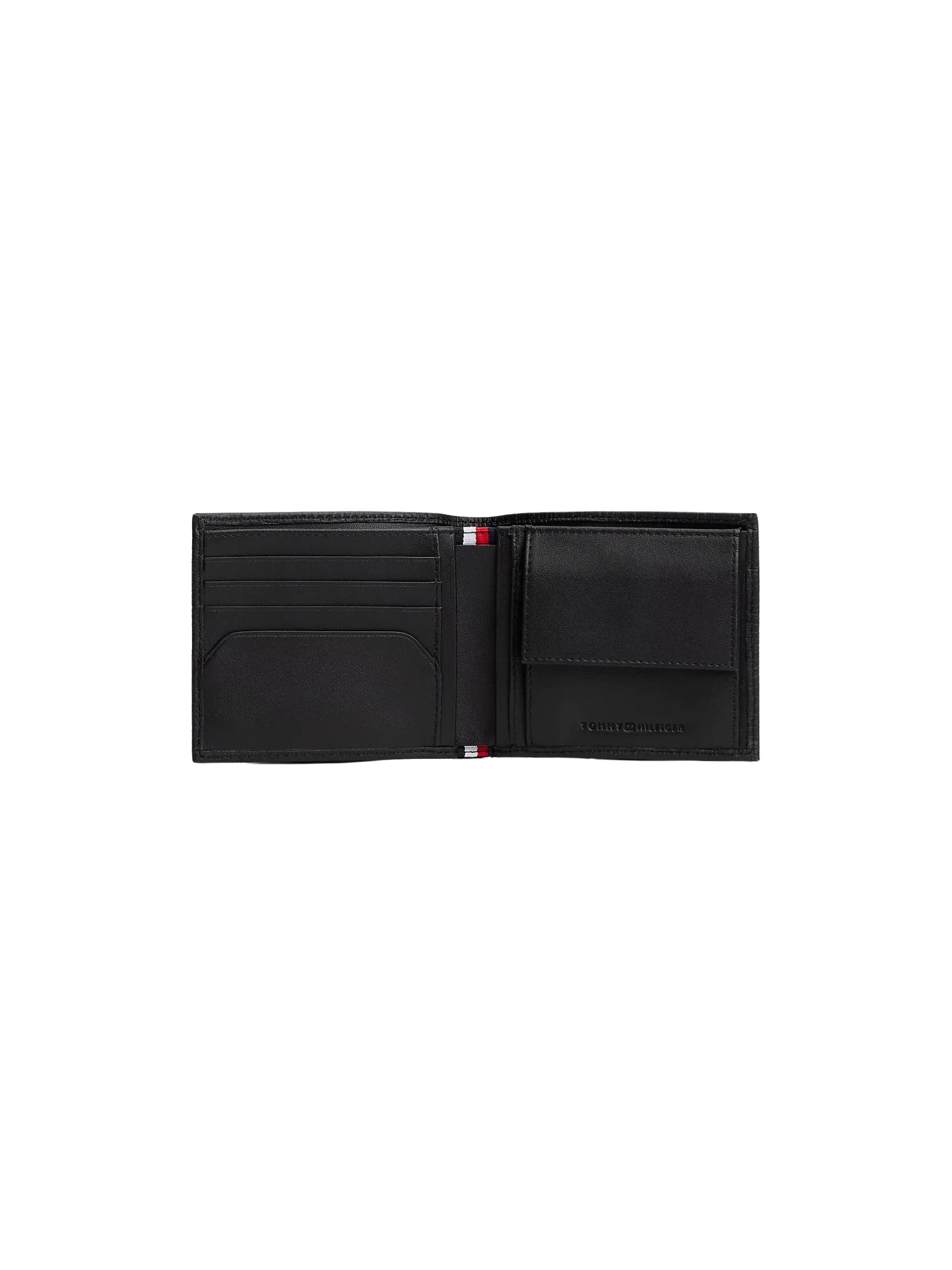 Portafogli bifold Tommy Hilfiger nero in pelle con bandierina - Image 4