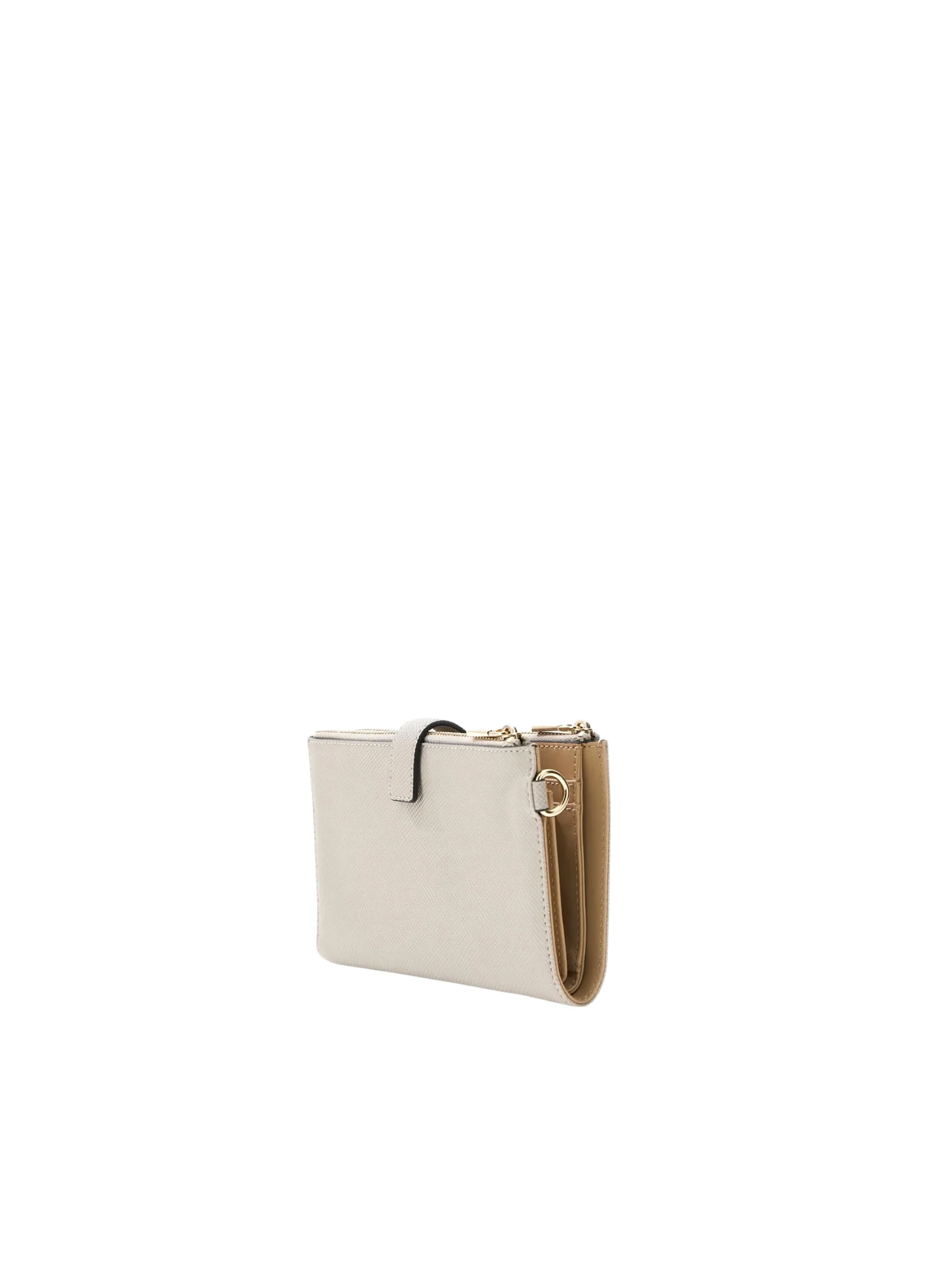 Portafoglio Guess beige con logo triangolare e doppia apertura - Image 3